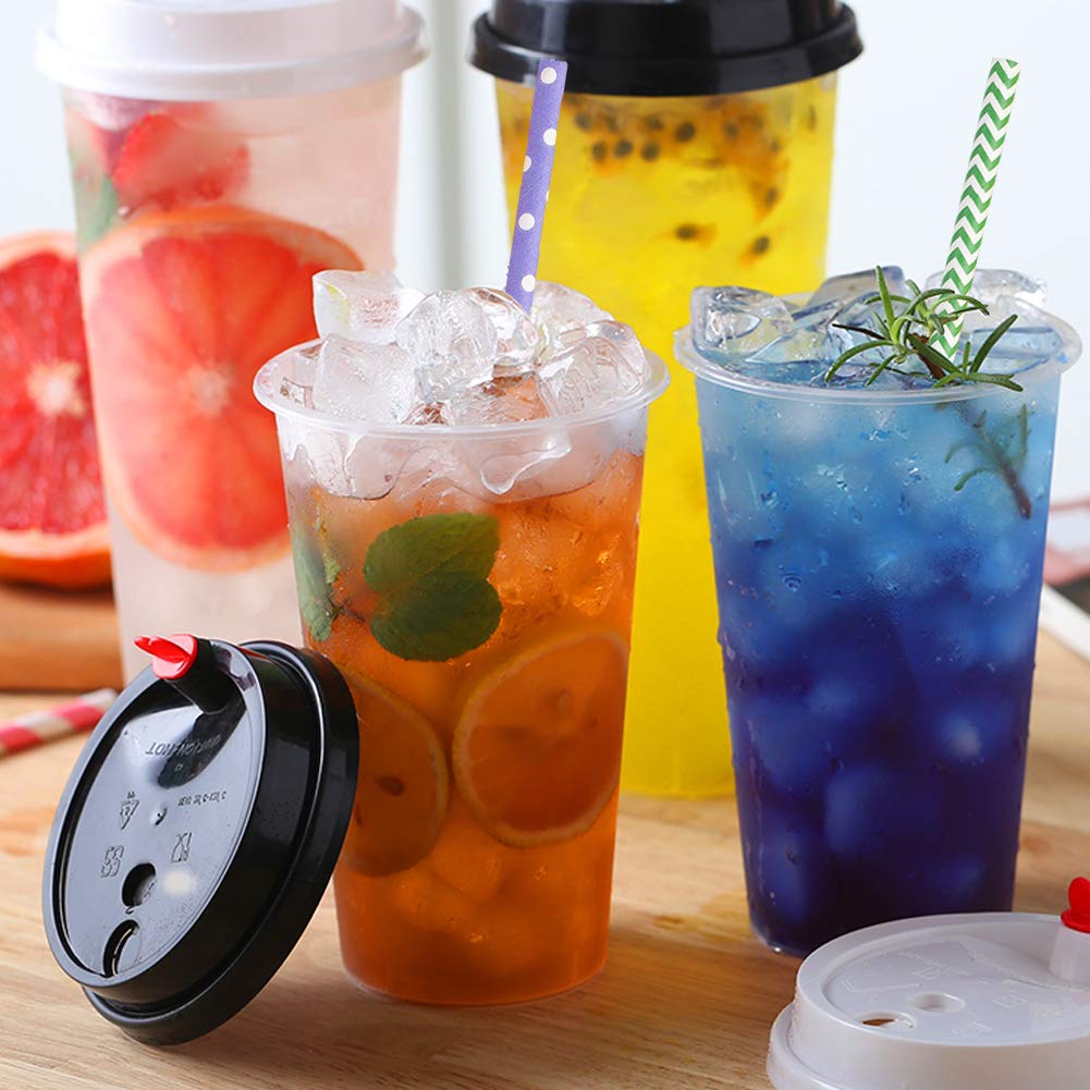 HAKACC Disposable Paper Straws - 100 Count Eco-Friendly Drinking Straws with 10 Fun Patterns for Parties, Birthdays, Weddings & Holidays | Perfect for DIY Decorations, Beverage Serving & Event Styling