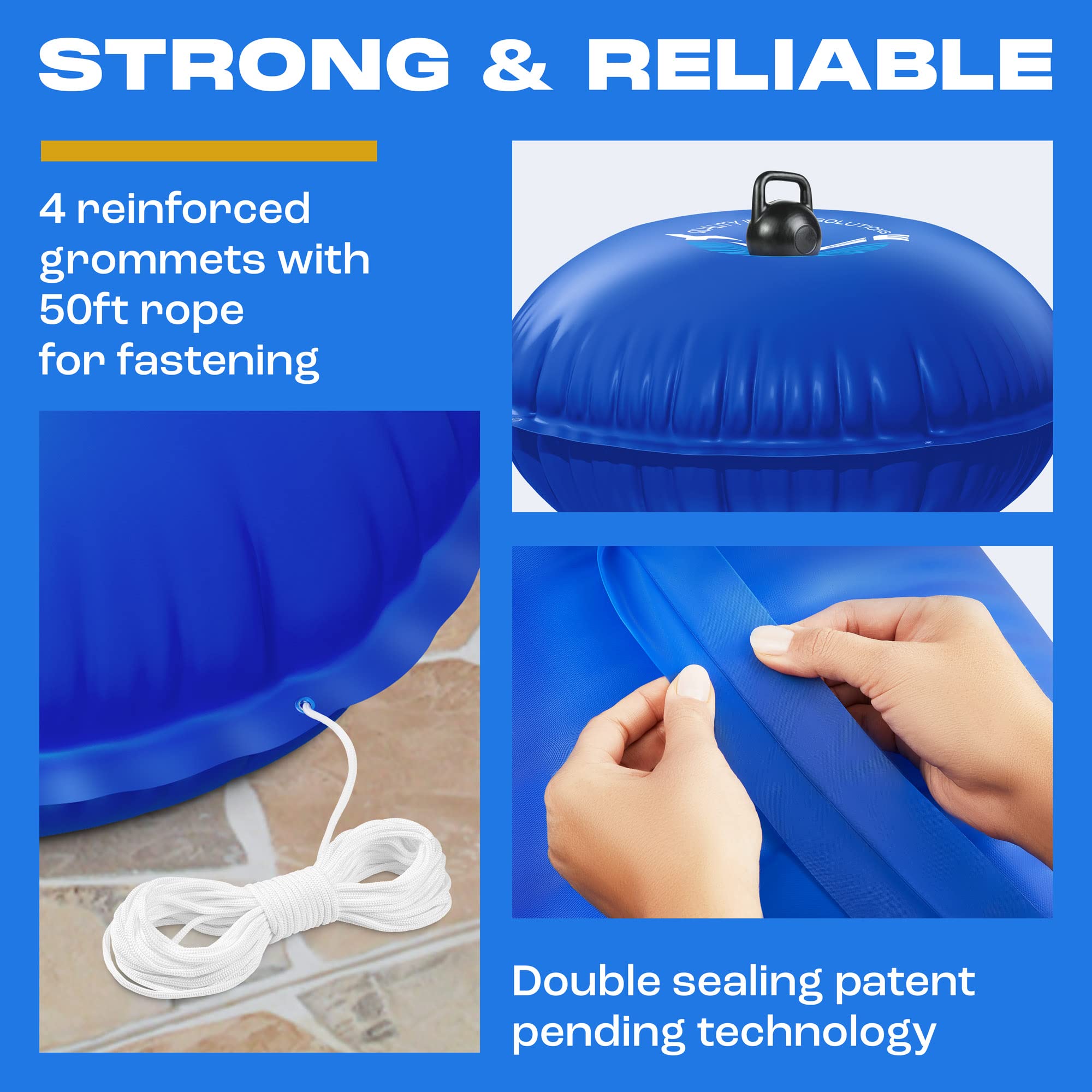 **Yankee 4x4 ft Winter Pool Pillow for Above-Ground Pools – Heavy Duty 0.4mm PVC (27 Gauge) – Extra Durable Pool Closing Pillow – Perfect for Winterizing and Protecting Your Pool**    *(Ideal for preventing ice damage and maintaining pool cover integrity during cold seasons)*