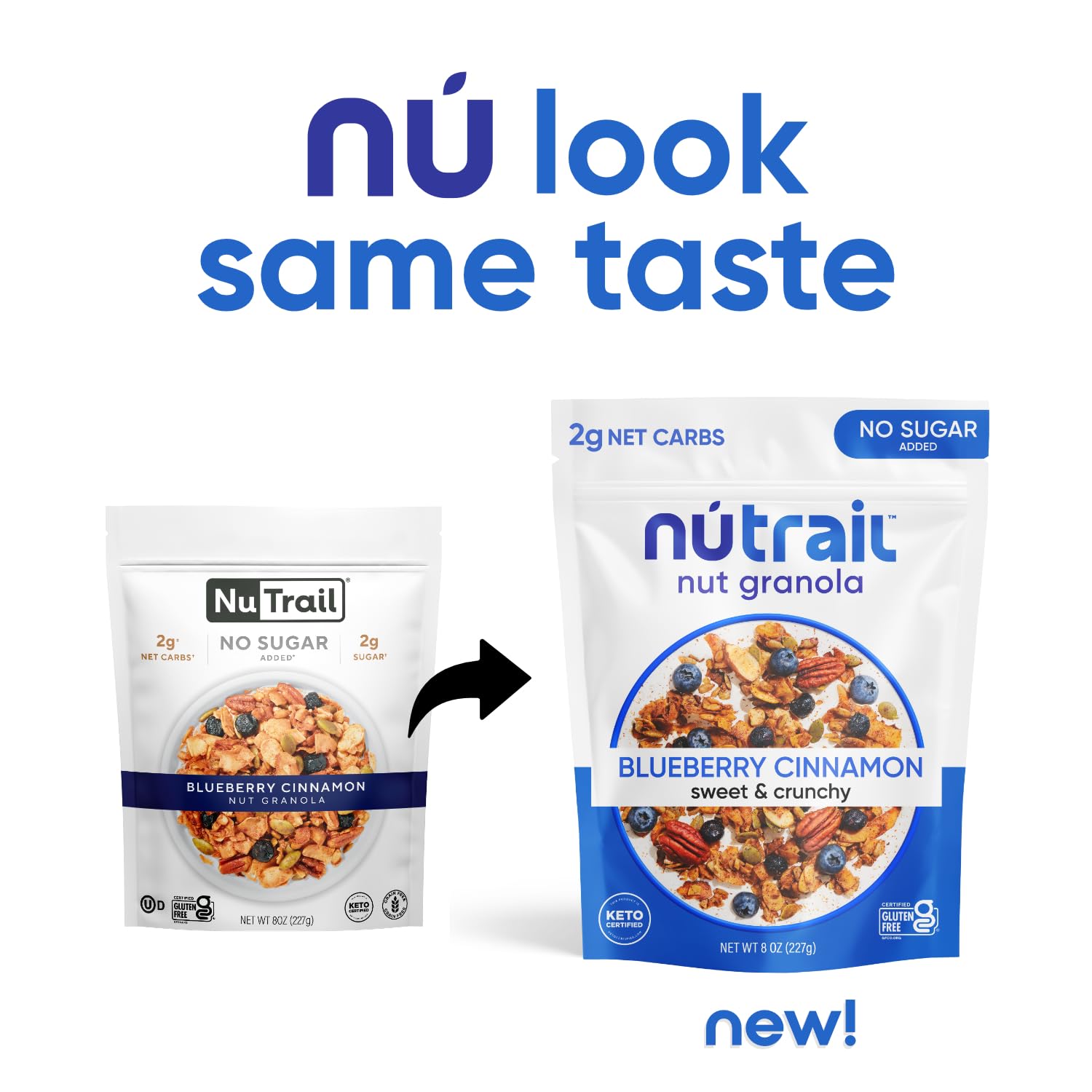 NuTrail Nut Granola Variety Pack - No Sugar Added, Gluten Free, Grain Free, Keto & Low Carb Healthy Breakfast Cereal (8 oz, 6 Count) - Perfect for On-the-Go Snacking, Office Breakfast & Keto Diet Meal Prep