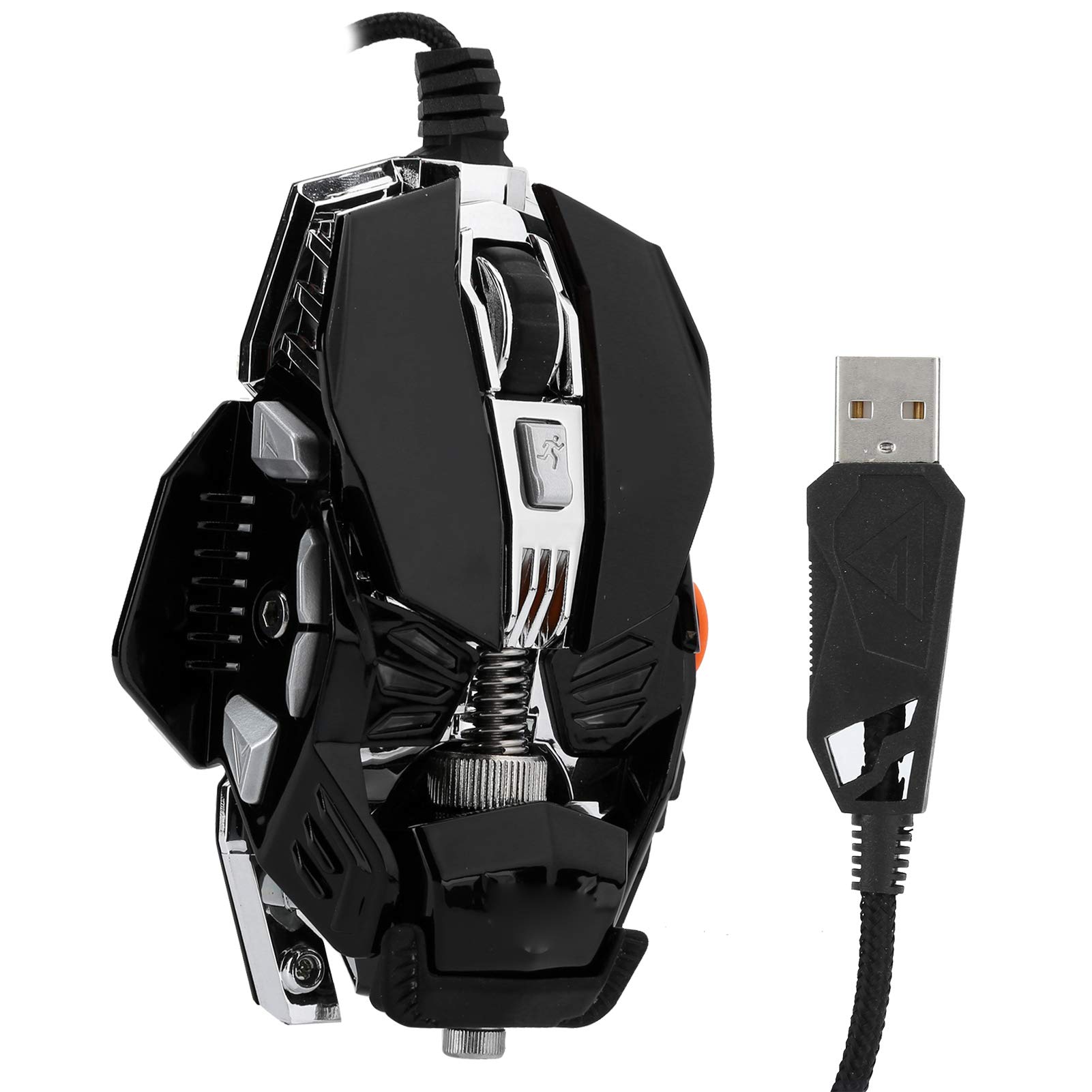 Mechanical Gaming Mouse with Glowing Crystal Ball - Wired USB, 4-Color Breathing Light, Ergonomic Design for Windows PC Gamers, Perfect for Esports and Office Use