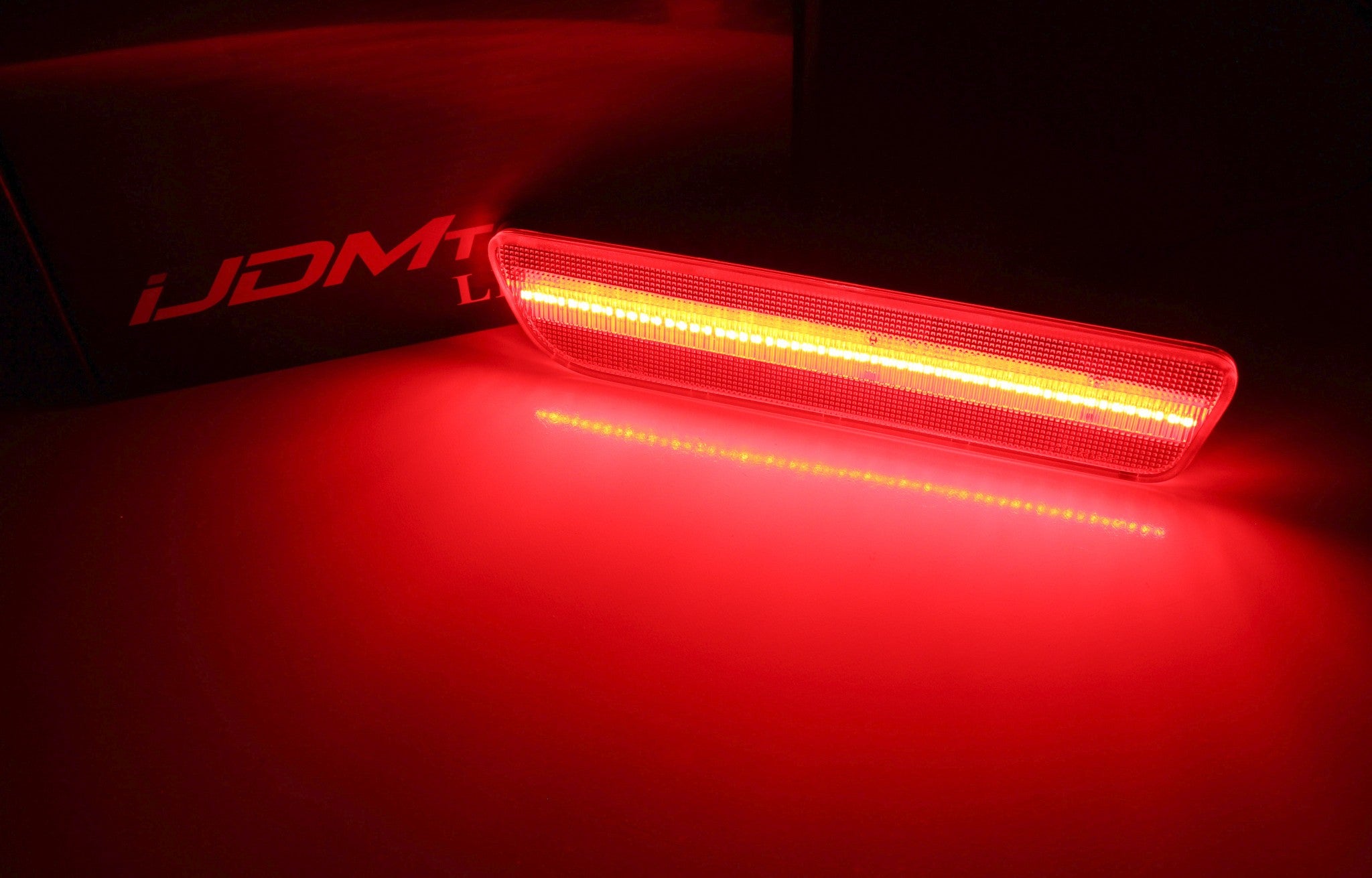 2005-2009 Ford Mustang Clear Lens LED Rear Side Markers with 54 Red LED Lights - Bright Custom Lighting for Night Driving & Car Shows