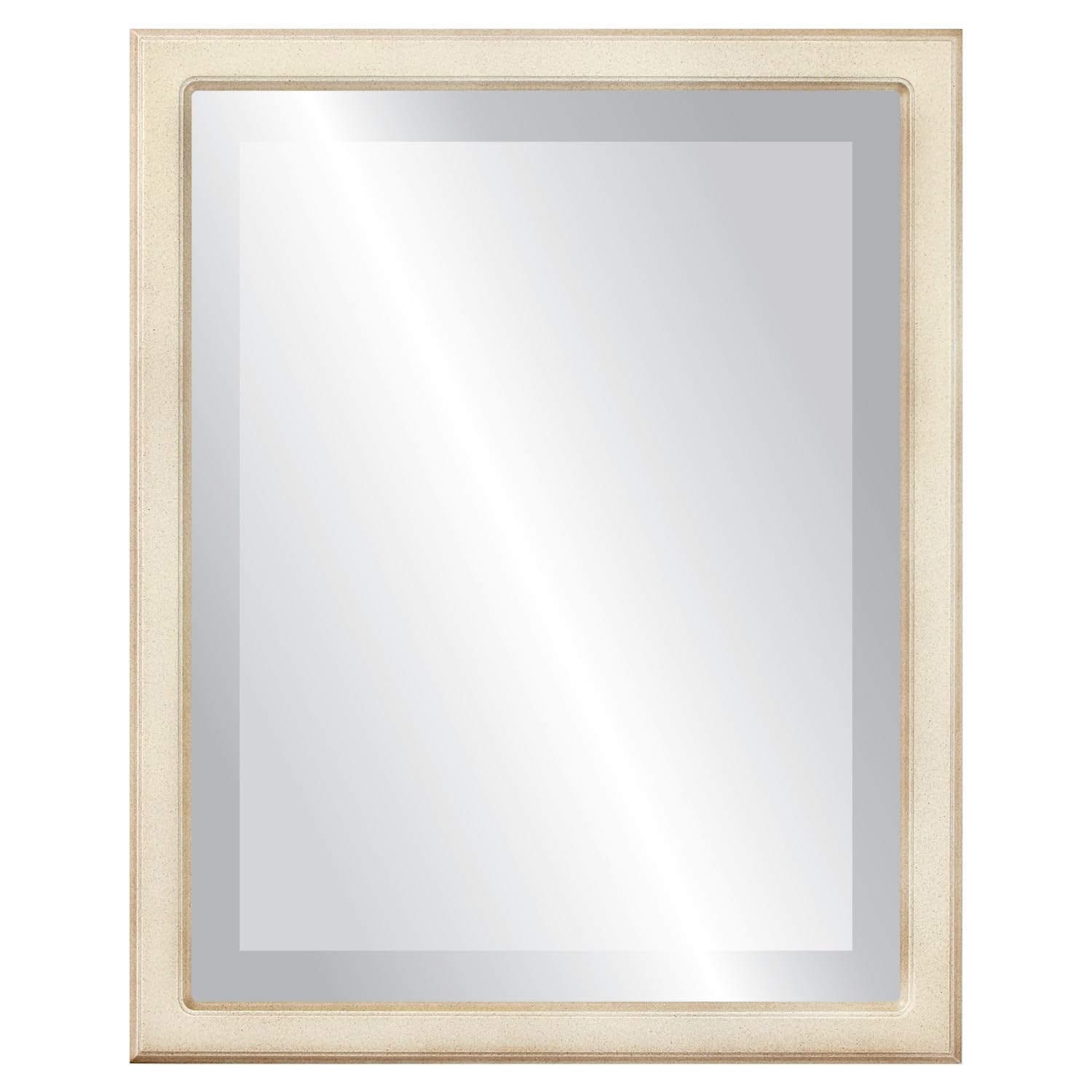 OVALCREST 18x22 Inch Rectangle Beveled Wall Mirror - Taupe Toronto Style Decorative Mirror for Living Room, Bedroom & Entryway - Home Decor Accent Mirror