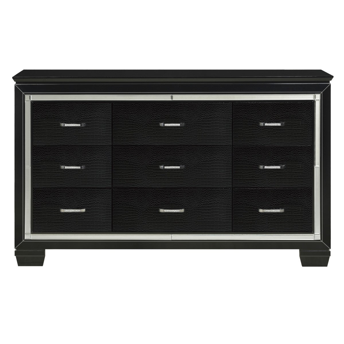 Allura Black Dresser - Modern 6-Drawer Chest for Bedroom & Living Room | Stylish Storage Solution for Clothes, Linens & Accessories | Perfect for Home, Office & Dorm Organization
