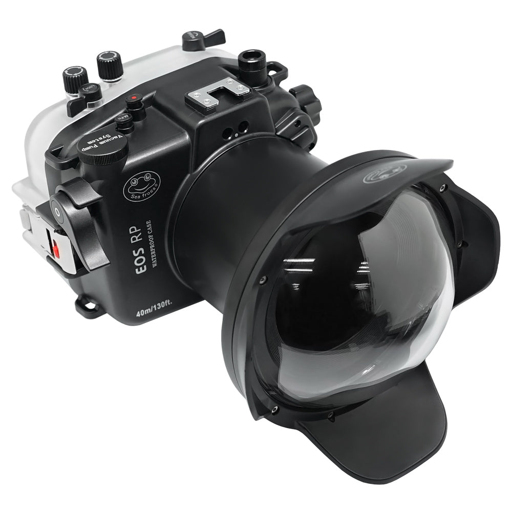 SeaFrogs 40m/130ft Waterproof Housing for Canon EOS RP Camera - 6 Dry Dome Port V.13 | Underwater Photography & Scuba Diving Gear for Professional Shooters