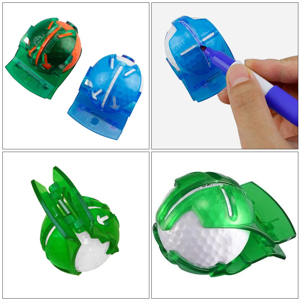 BESPORTBLE 2-Pack Golf Ball Alignment Tool - Professional Plastic Golf Line Marker for Putting Practice, Golf Course Training Accessories - Perfect for Driving Range & Tournament Play