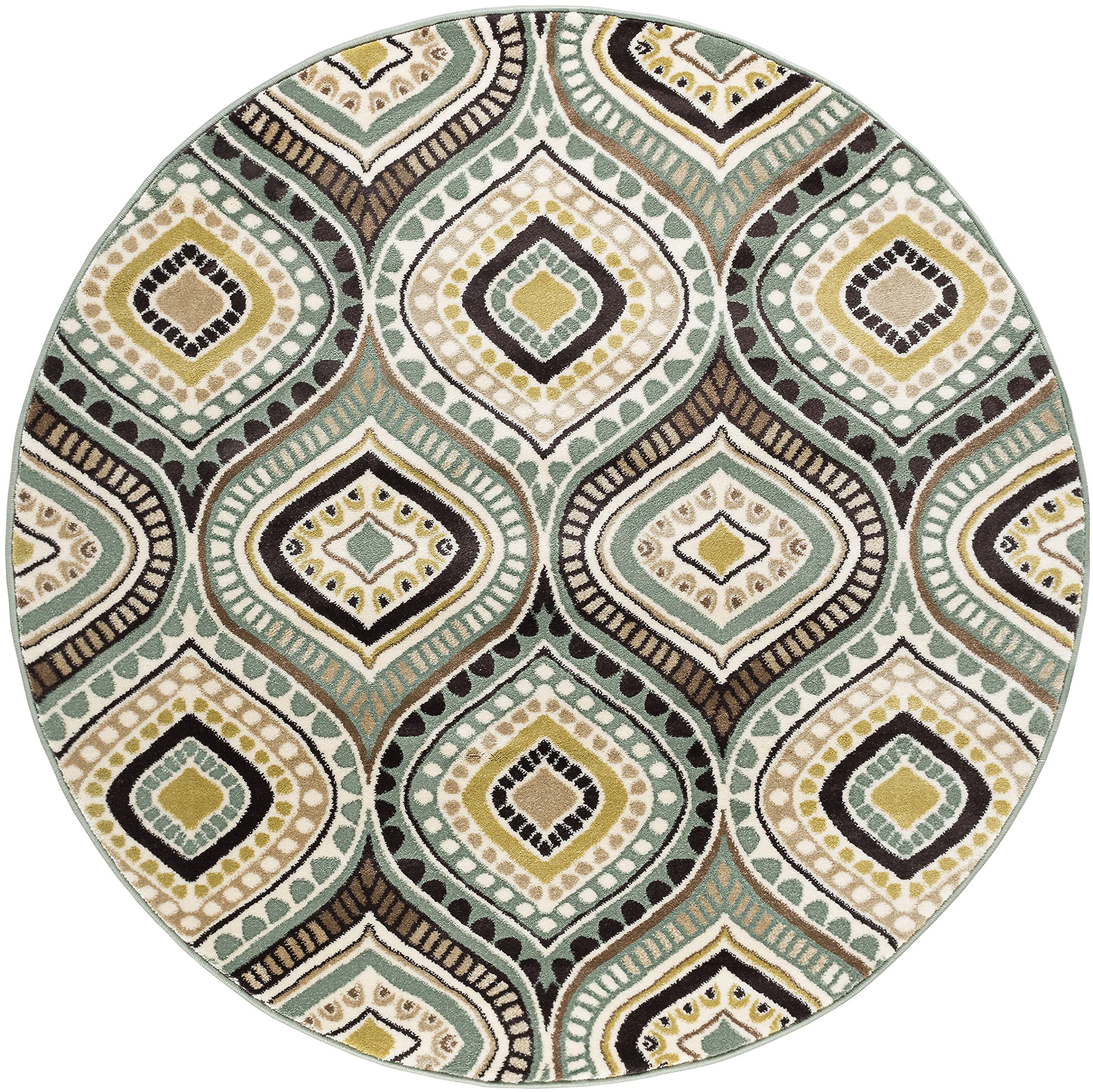 Aurora Modern Large 8ft Round Rug - Soft Contemporary Area Rug for Living Room, Bedroom, Dining Room & Kitchen - Non-Slip Indoor Carpet Perfect for Home Decor, Entryway & Office Spaces - Alfombras para Salas Modernas