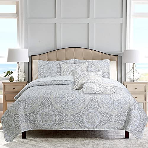 Suzani Reversible Quilt Set 3-Piece 100% Cotton Bedding Set - Full/Queen Size for Cozy Bedroom Decor | Perfect for Guest Rooms, Master Bedrooms & Boho Chic Home Styling