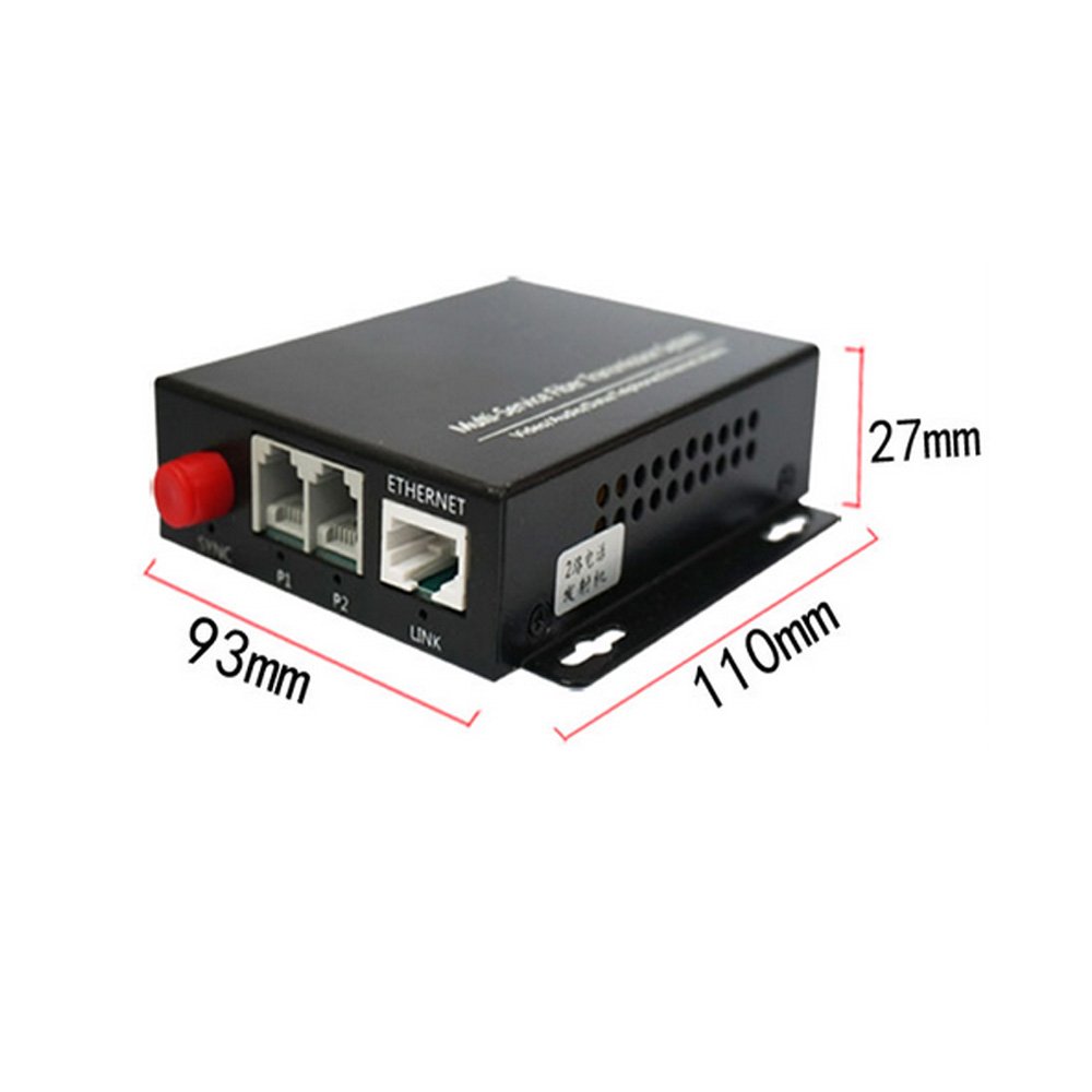 Fiber Optic Telephone Converter Extender - 2 Channel PCM Voice & 10/100Mbps Ethernet Over Fiber with FC Port | Ideal for Office VoIP Systems, Remote Communication & Network Expansion