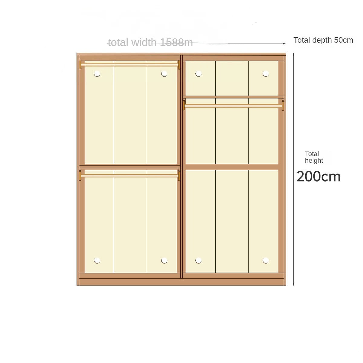 Solid Oak Wood Narrow Wardrobe - Slim Space-Saving Closet for Bedroom, Hallway, or Small Apartment