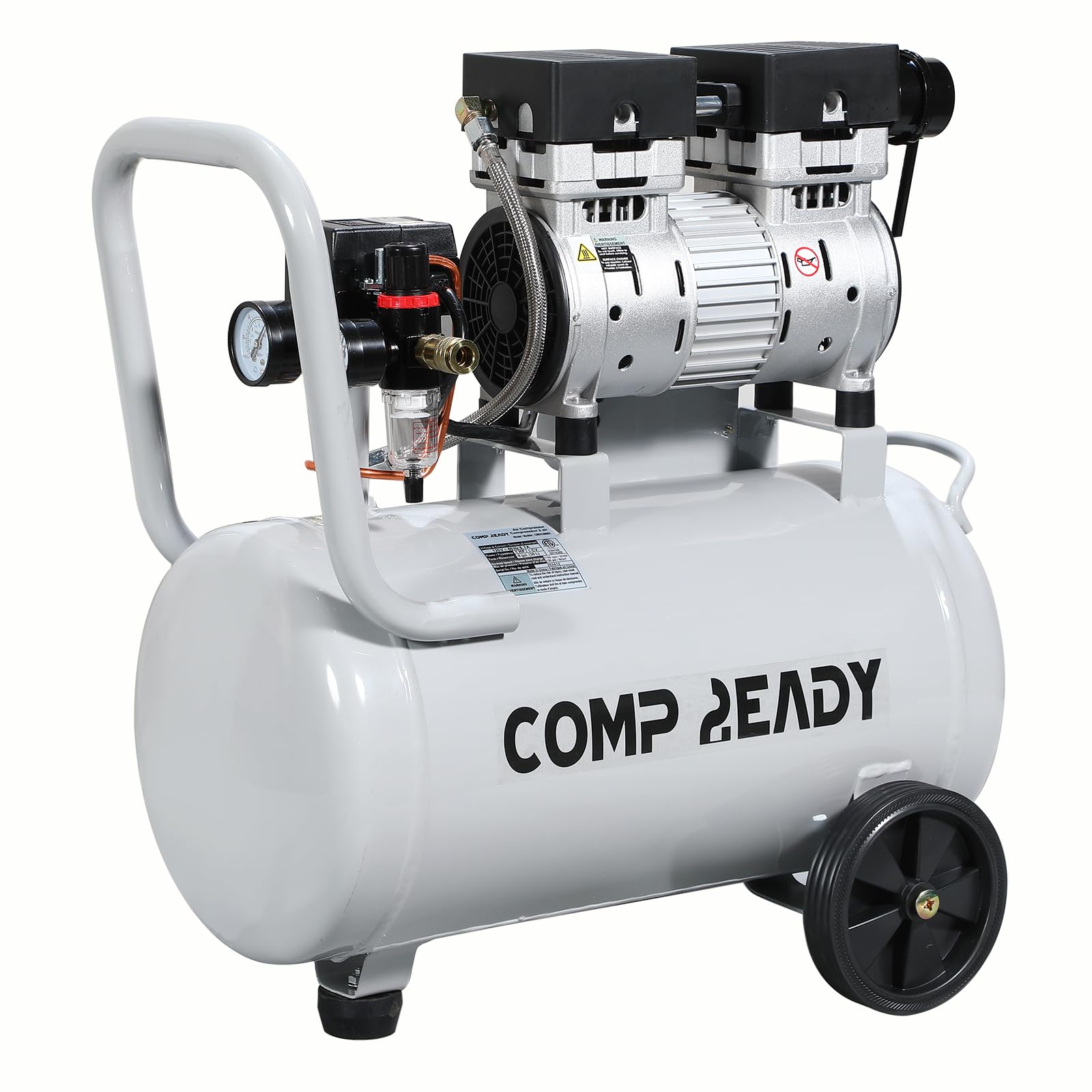 8 Gallon Portable Air Compressor 1HP 2.5 CFM@90PSI - Ultra Quiet 60dB Oil-Free Air Pump for Tires, Pneumatic Tools & Spray Painting - Perfect for Home Garage, Auto Repair & DIY Projects
