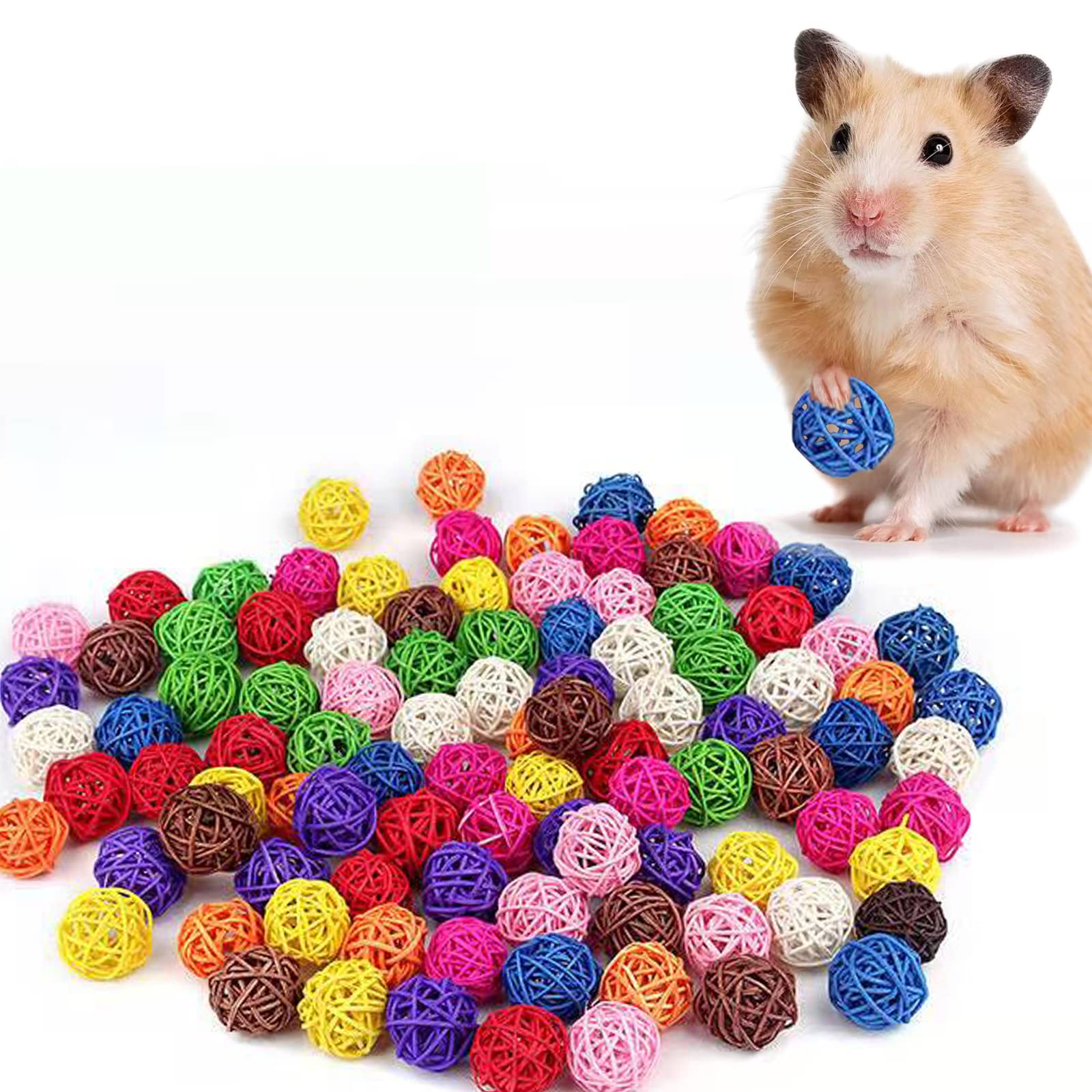 Parrot Chew Toys 30Pcs Rattan Balls for Budgies & Conures - Bird Cage Decor & DIY Crafts