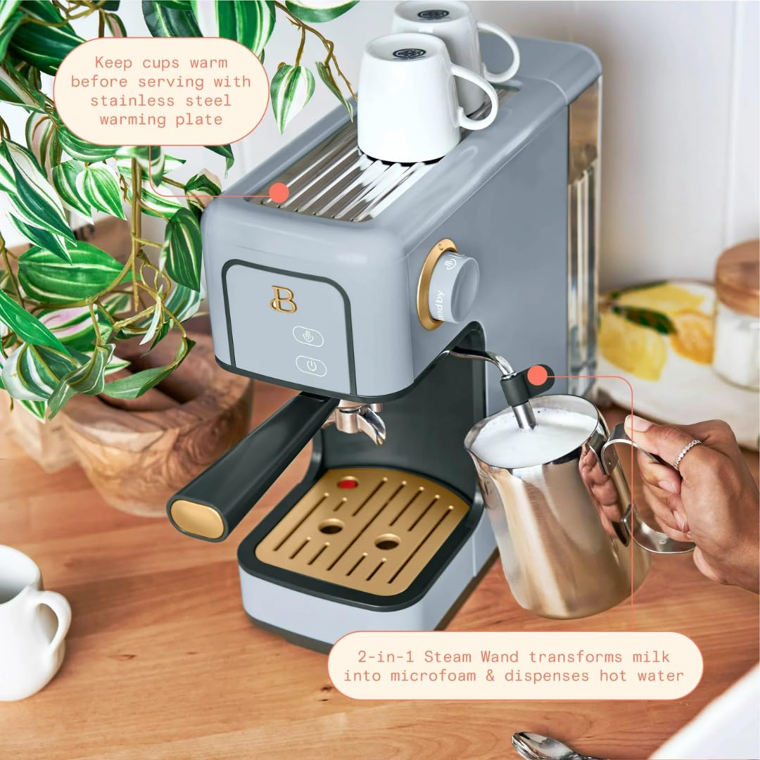 Premium 20-Bar Pressure Espresso Machine - Compact Stainless Steel Coffee Maker with Rapid Heating & Milk Frother (Cornflower Blue) for Home Baristas & Office Coffee Stations