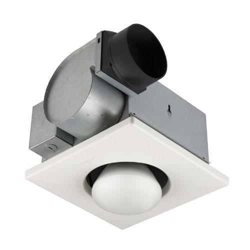 Broan 162 Quiet Bathroom Exhaust Fan with 250W Infrared Heater Bulb - Energy Efficient Ventilation & Heating for Bathroom, Spa, and Home Use