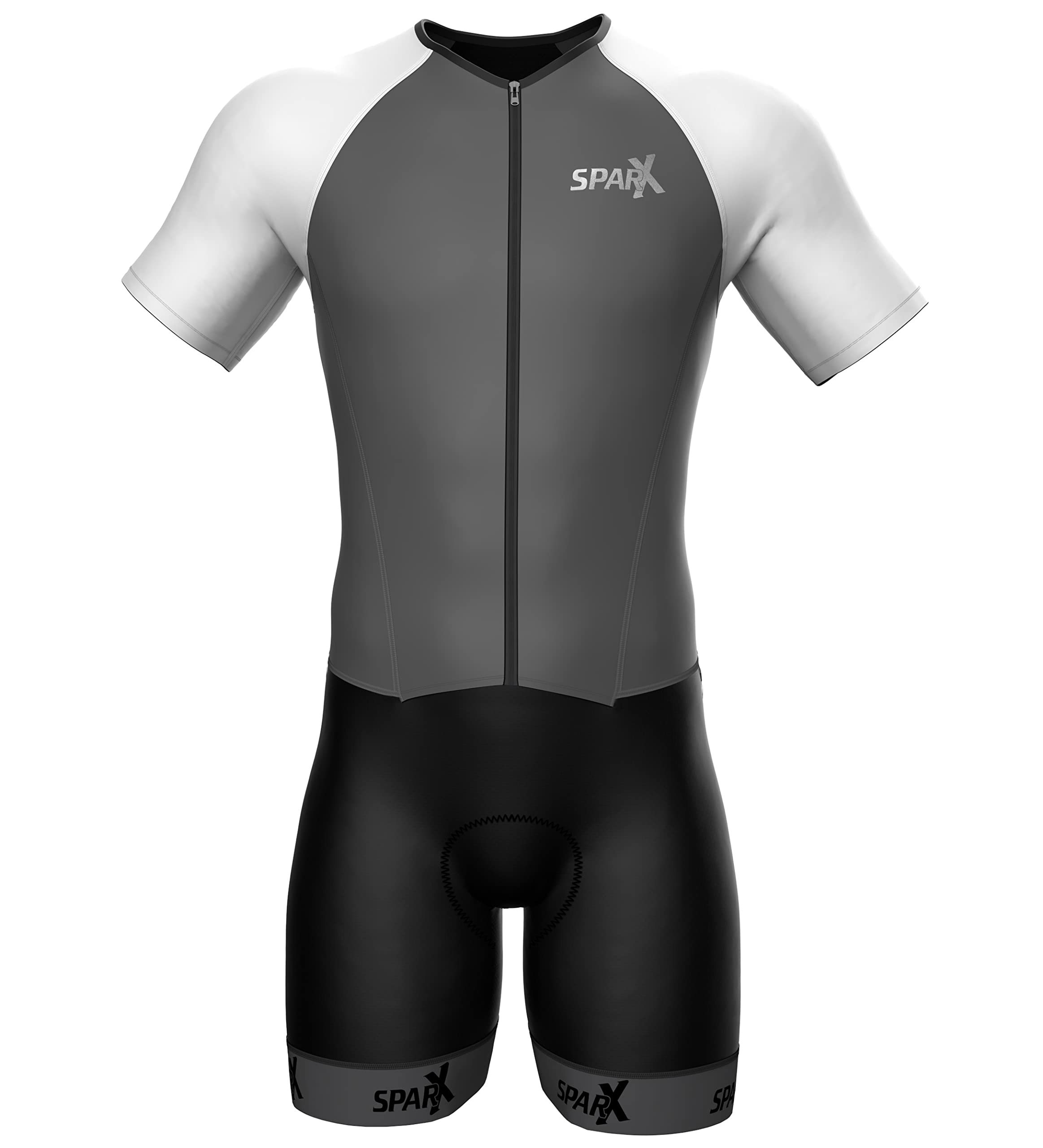 Sparx Men's Elite Aerosuit Triathlon Suit - Short Sleeve Tri Suit Skinsuit for Cycling, Running & Swimming