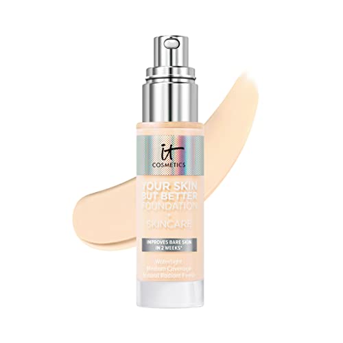 IT Cosmetics Your Skin But Better Foundation + Skincare - Hydrating Medium Buildable Coverage Foundation with Hyaluronic Acid - Minimizes Pores & Imperfections for Natural Radiant Finish - 1.0 fl oz - Perfect for Daily Wear, Special Occasions & Flawless Photo-Ready Skin