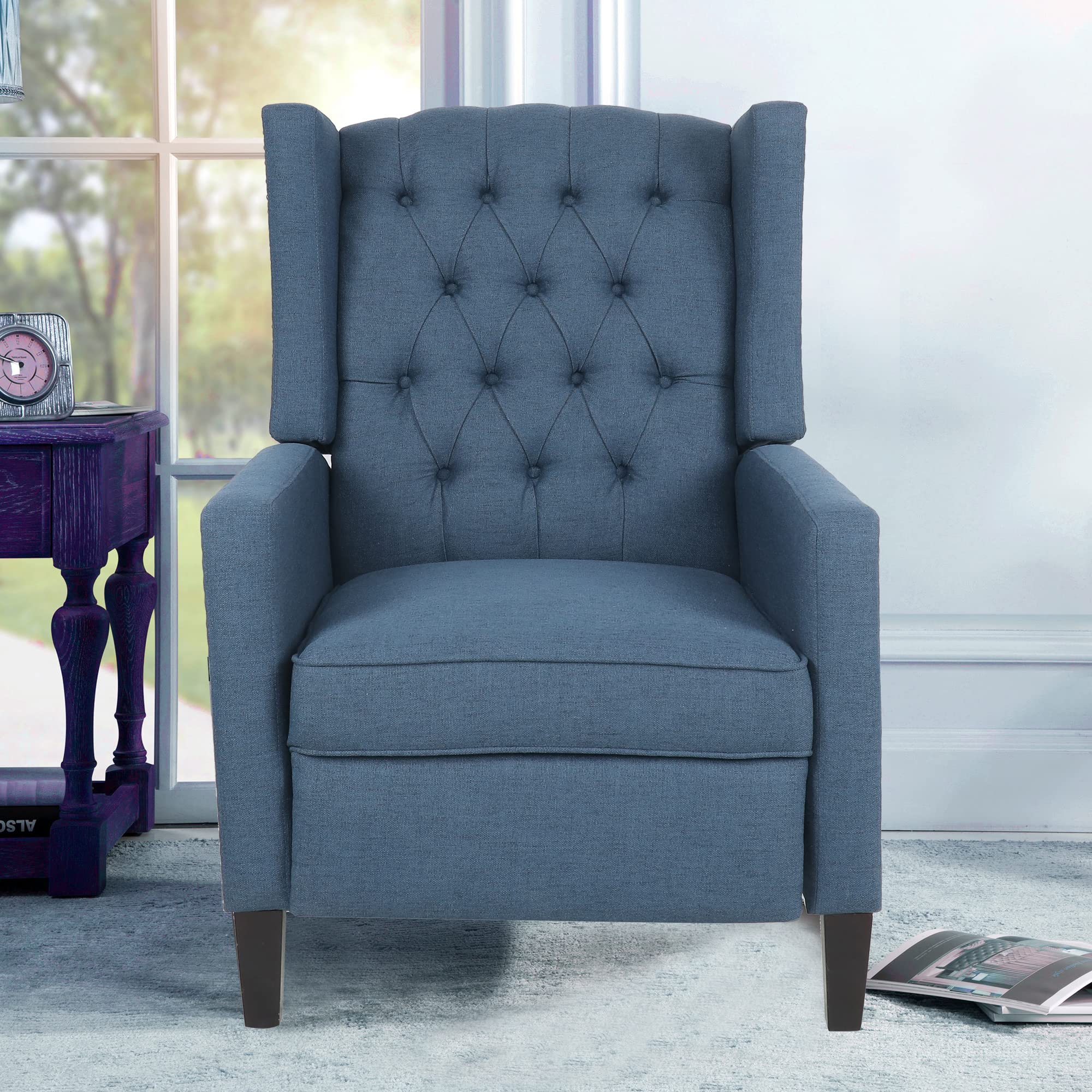 Chairone House Arm Pushing Recliner Chair - Comfortable Living Room Recliner with Push Back Mechanism for Relaxing, Reading & Watching TV