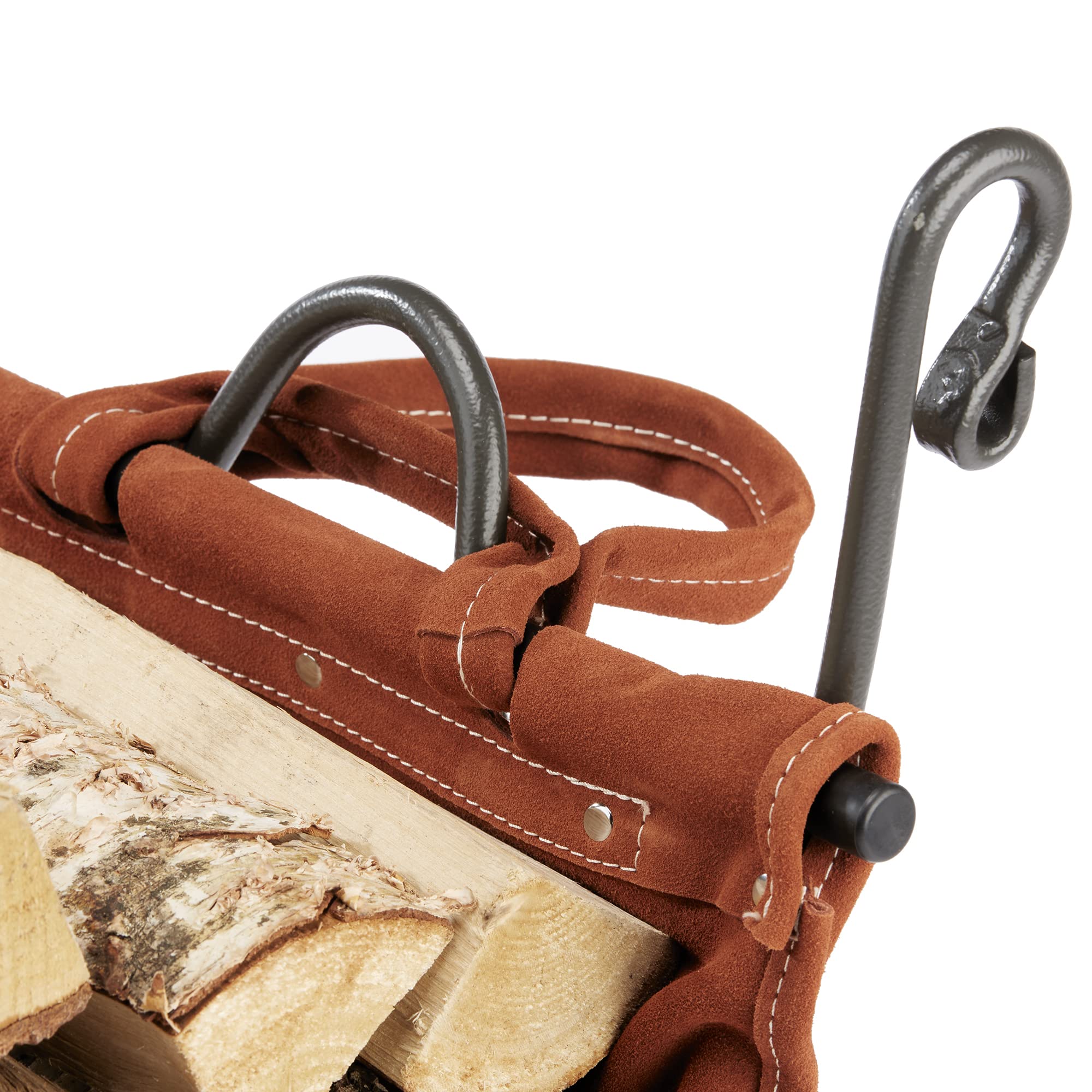 UniFlame Olde World Iron Firewood Log Holder - Rustic Fireplace Accessory for Indoor & Outdoor Use - Perfect for Firewood Storage by the Hearth, Patio, or Campfire