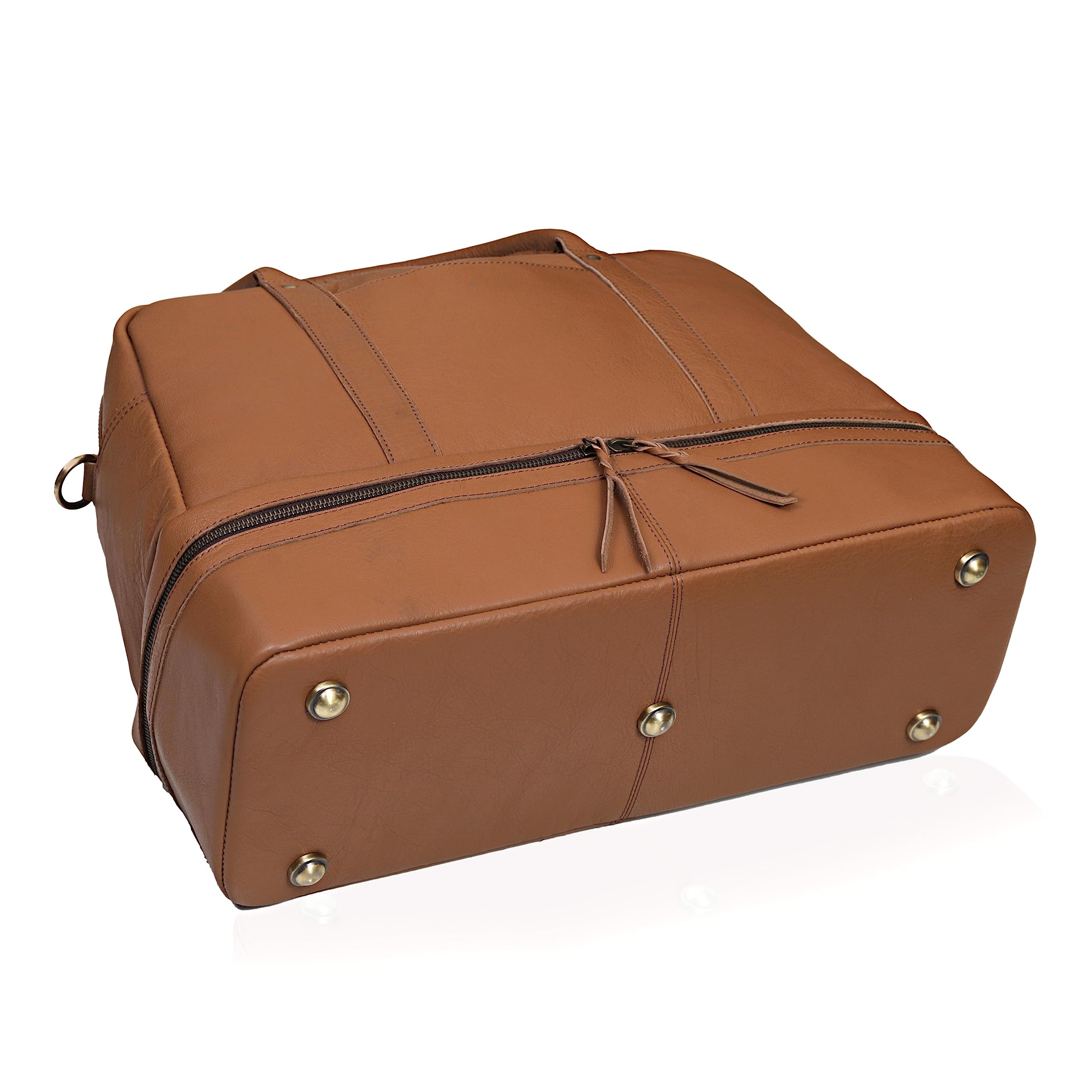 Women's Weekender Travel Duffle Bag - 20 Inch Brown Leather Carry-On with Shoulder Strap | Perfect for Work, Gym & Overnight Trips | Packable Flight Essential with Shoe Compartment | Ideal Gift for Wife | Great for Business Travel, Weekend Getaways & Fitness Routines