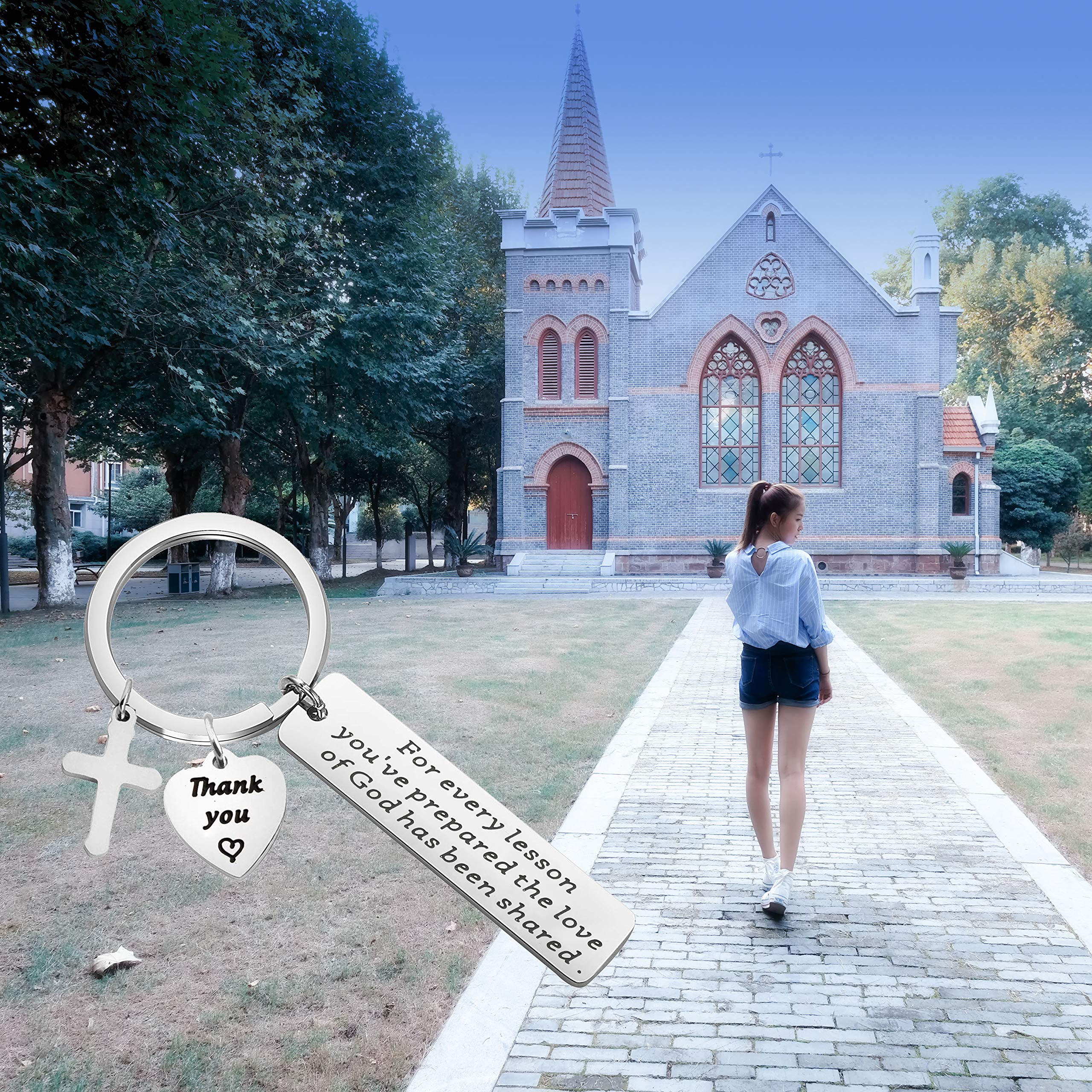 Religious Teacher Keychain - Bible Study Gift for Sunday School Teachers - Perfect for Appreciation & Daily Use