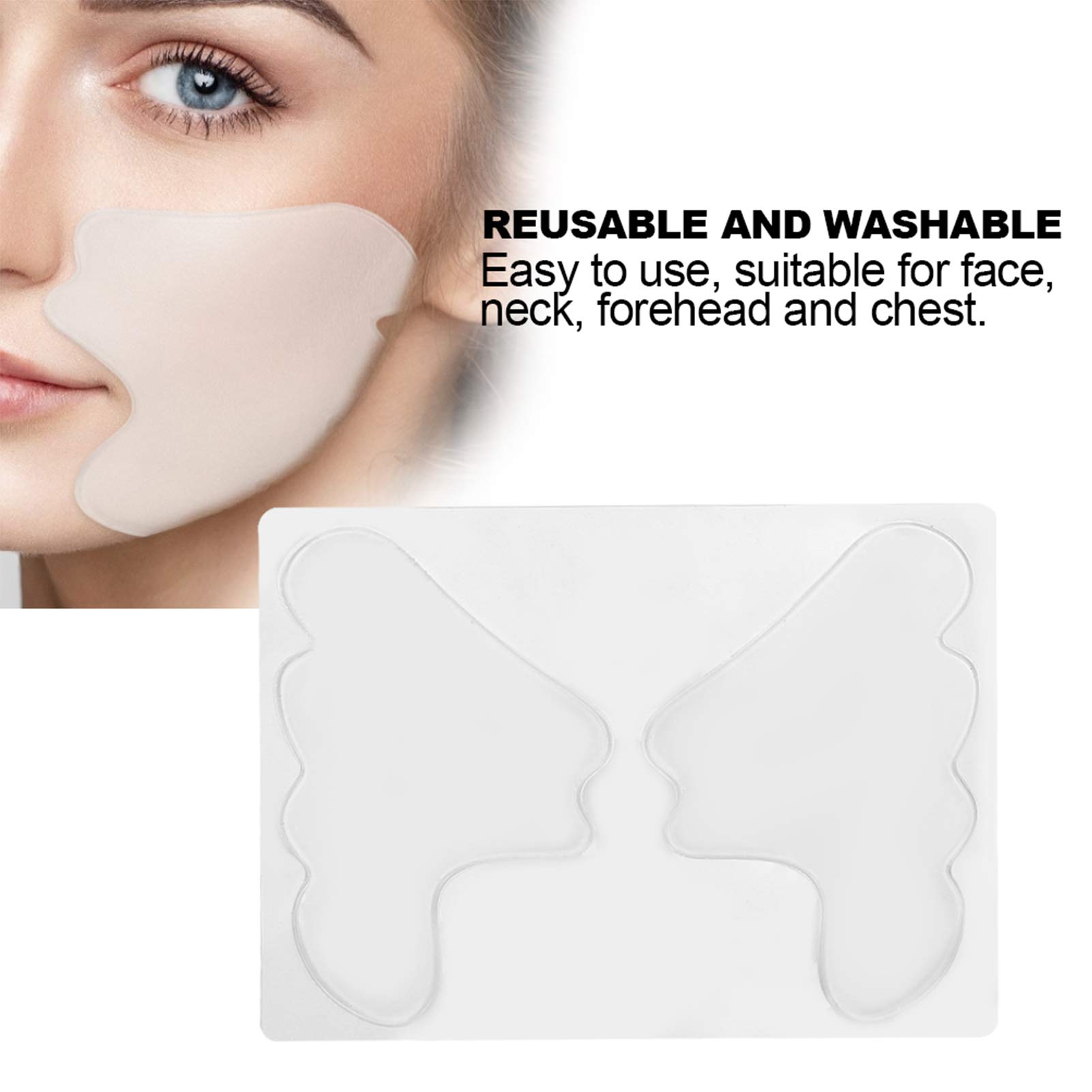 Butterfly Shape Silicone Anti-Wrinkle Face Patch - Reusable Overnight Self-Adhesive Stickers for Chest, Eye & Neck Wrinkles - Reduce Fine Lines, Frown & Smile Lines - Perfect for Nighttime Skincare & Anti-Aging Routine