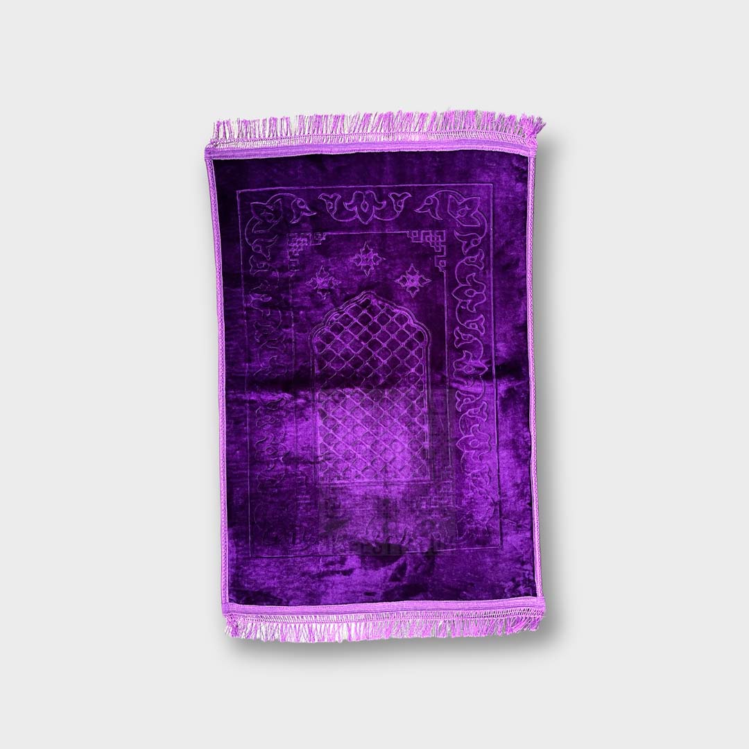 Premium Foam Purple Prayer Mat - Soft, Comfortable & Non-Slip for Home, Mosque & Travel - Islamic Prayer Rug for Daily Salah & Meditation
