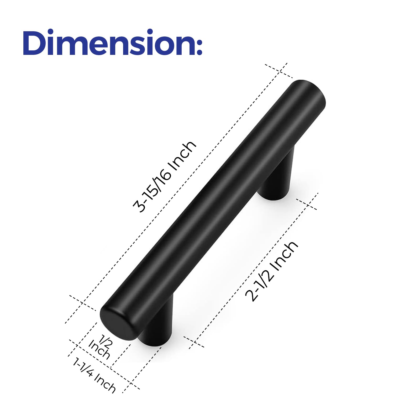 Ravinte 5-Pack 2-1/2 Inch Center-to-Center Matte Black Stainless Steel Cabinet Pulls – 4 Inch Overall Length Modern Kitchen Cabinet Handles for Drawers, Cupboards & Cabinets – Perfect for Home Kitchen Renovation & DIY Furniture Upgrades