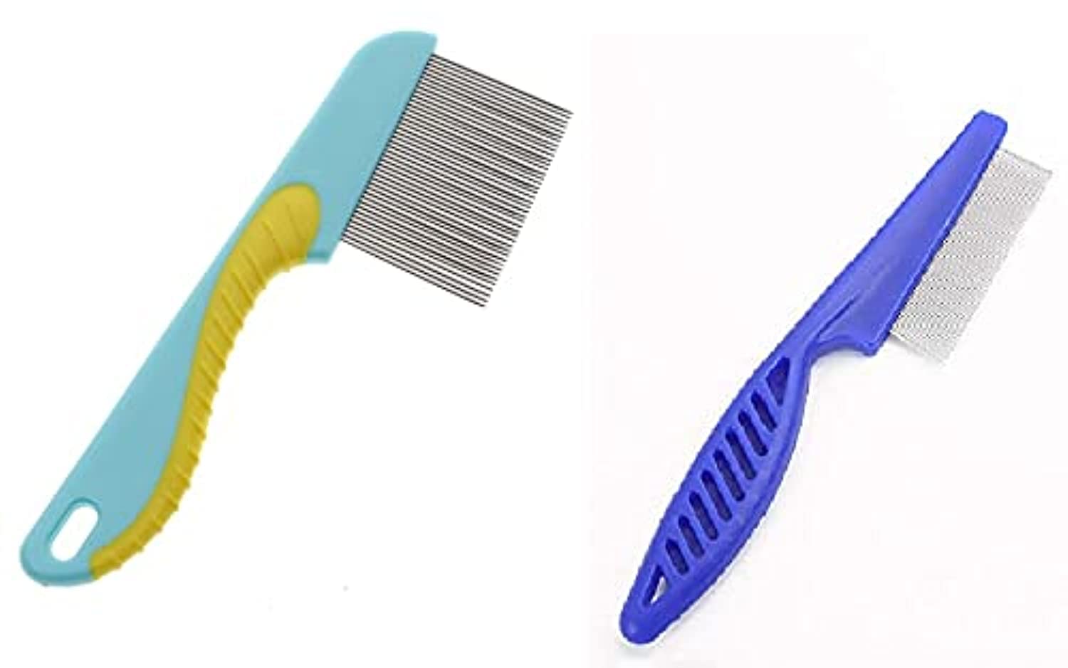 Frackson 2-Pack Stainless Steel Lice Comb Set - Long Handle & Different Models for Effective Head Lice and Nit Removal - Gentle Treatment for Men, Women & Kids - Perfect for Home, School & Travel Use