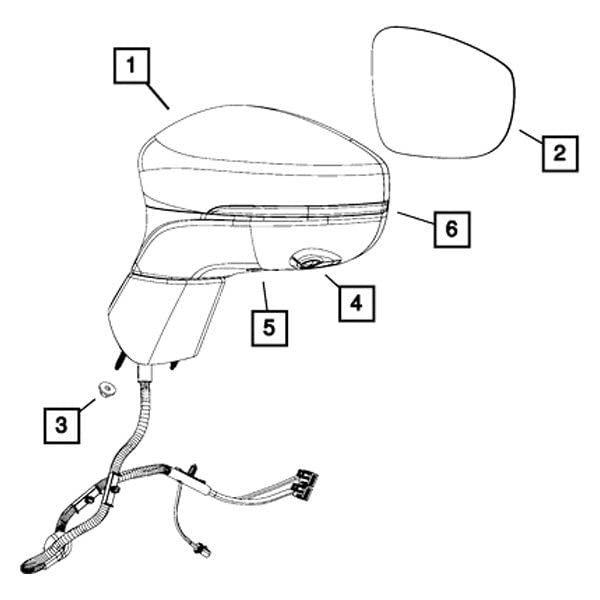 Mopar 5RM14AXRAE Outside Rearview Mirror Replacement - Compatible with Dodge, Jeep, Chrysler - Durable Auto Part for Enhanced Visibility & Safety - Perfect for Off-Roading, Daily Commuting & Highway Driving