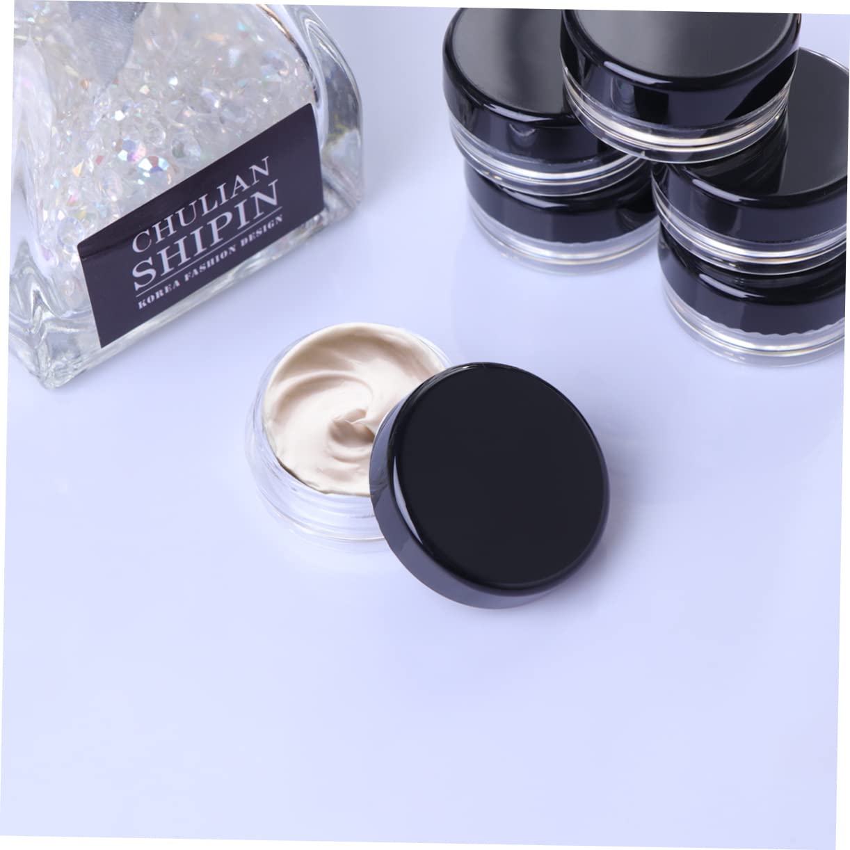 FRCOLOR 150 Pcs Clear Empty Cosmetic Jars - Refillable Lip Gloss Organizer, Eyeshadow Pigment Containers, Lotion Pots & Makeup Powder Holders - Portable Travel Size for DIY Beauty & Salon Use