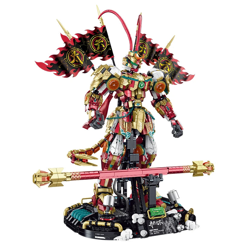 3617-Piece GULY 80502 Monkey King Electroplating Limited Edition Building Blocks Set - Premium Collector's Model for Display, Gift & Creative Play