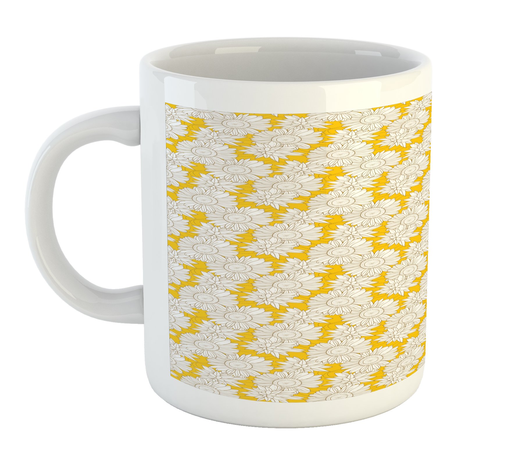 Ambesonne Ceramic Mug - Doodle Garden Design for Coffee & Tea
