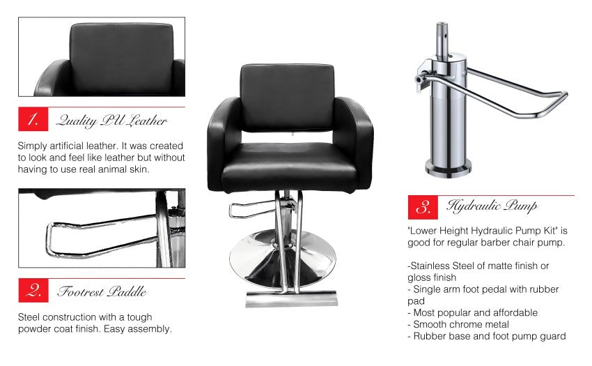 Advanced Compact Hydraulic Styling Chair SC 331 - Ergonomic Salon Hairdressing Chair with Adjustable Height for Barber Shops & Home Use