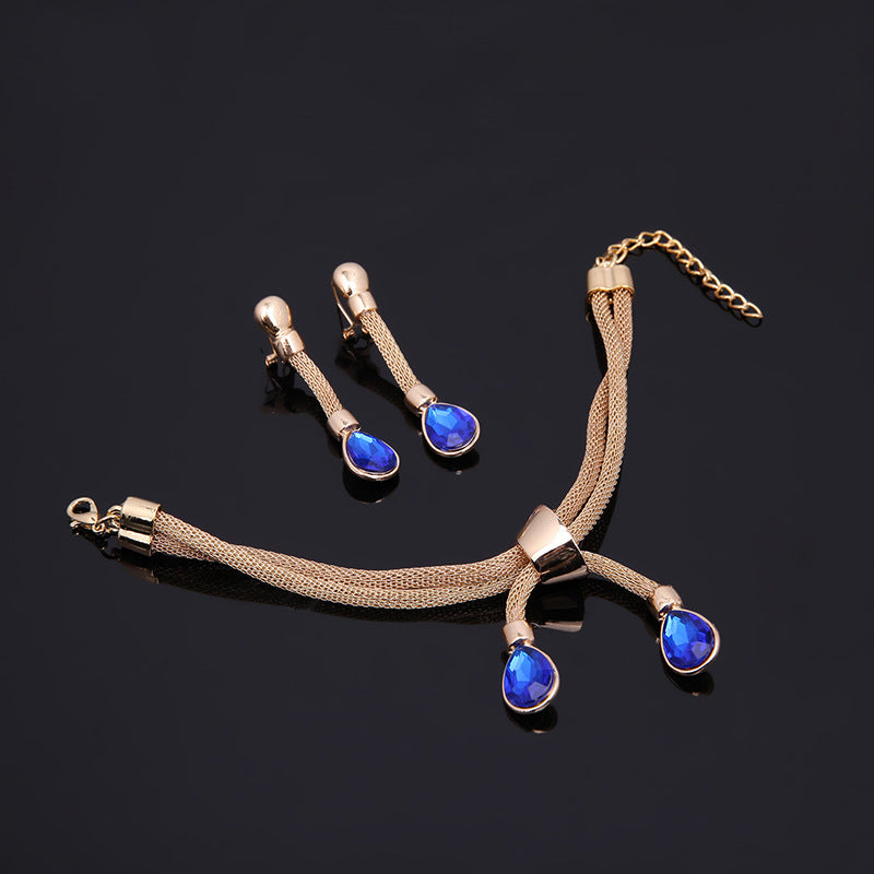 4-Piece Gold-Plated Necklace and Earrings Jewelry Set for Women - Elegant Gift for Birthday, Anniversary, and Special Occasions