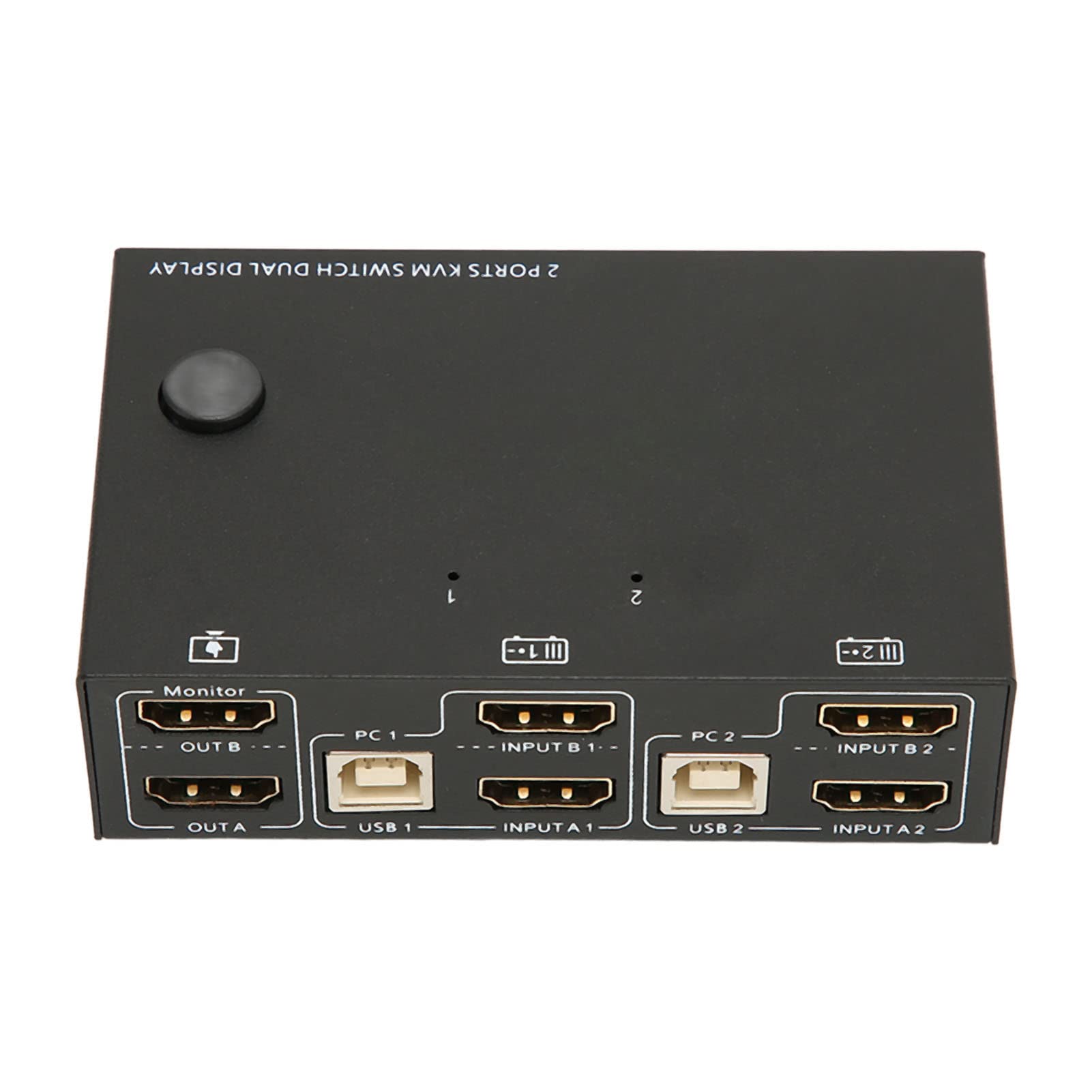 Bewinner 2 Port HDMI KVM Switch for 2 Computers - 4K 30Hz Dual Monitor Support, USB Keyboard & Mouse Sharing - Perfect for Home Office, Gaming & Multi-Tasking Workstations
