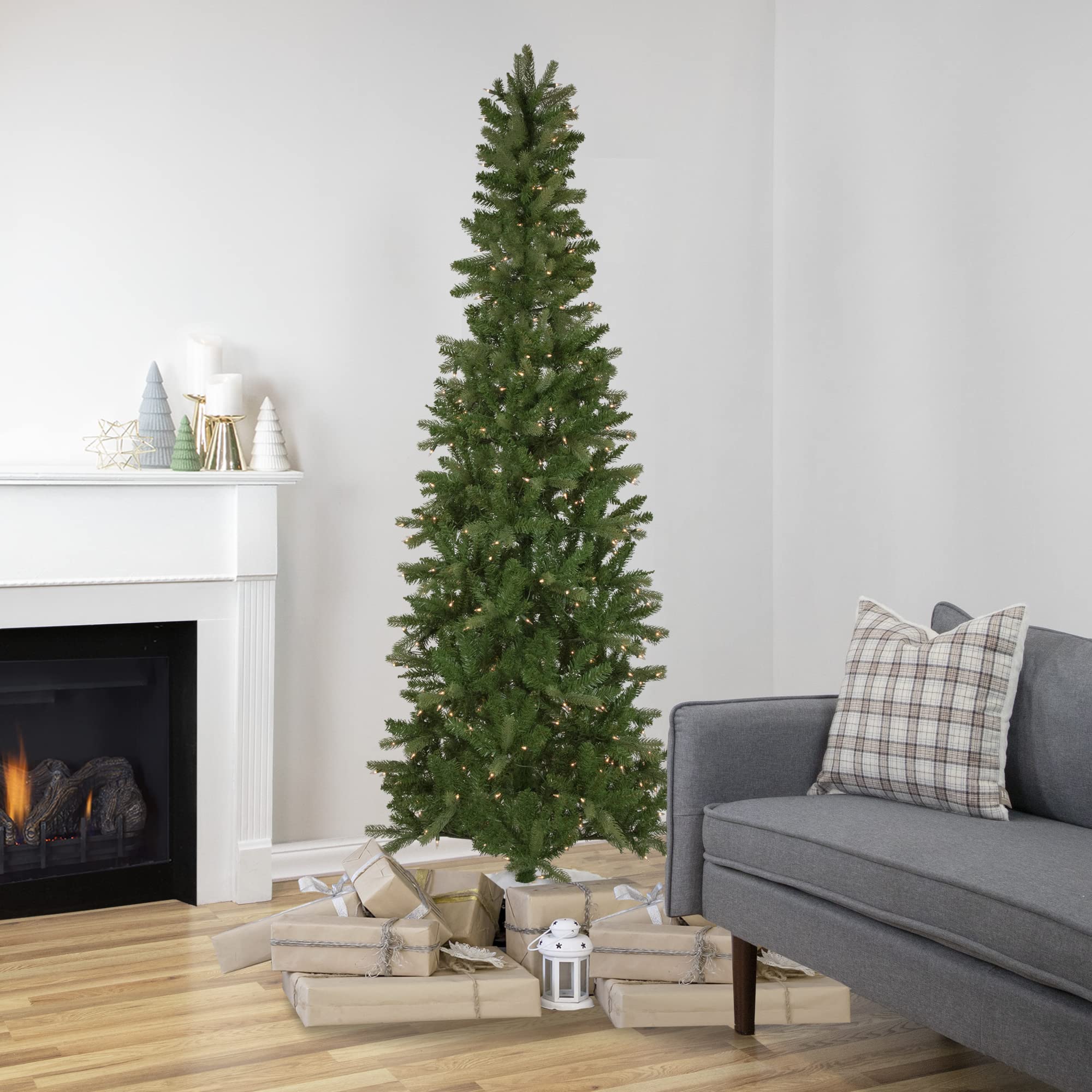 Northlight 7.5' Pre-Lit Wicklow Noble Fir Artificial Christmas Tree with Clear Lights - Perfect for Living Room, Office & Holiday Decor