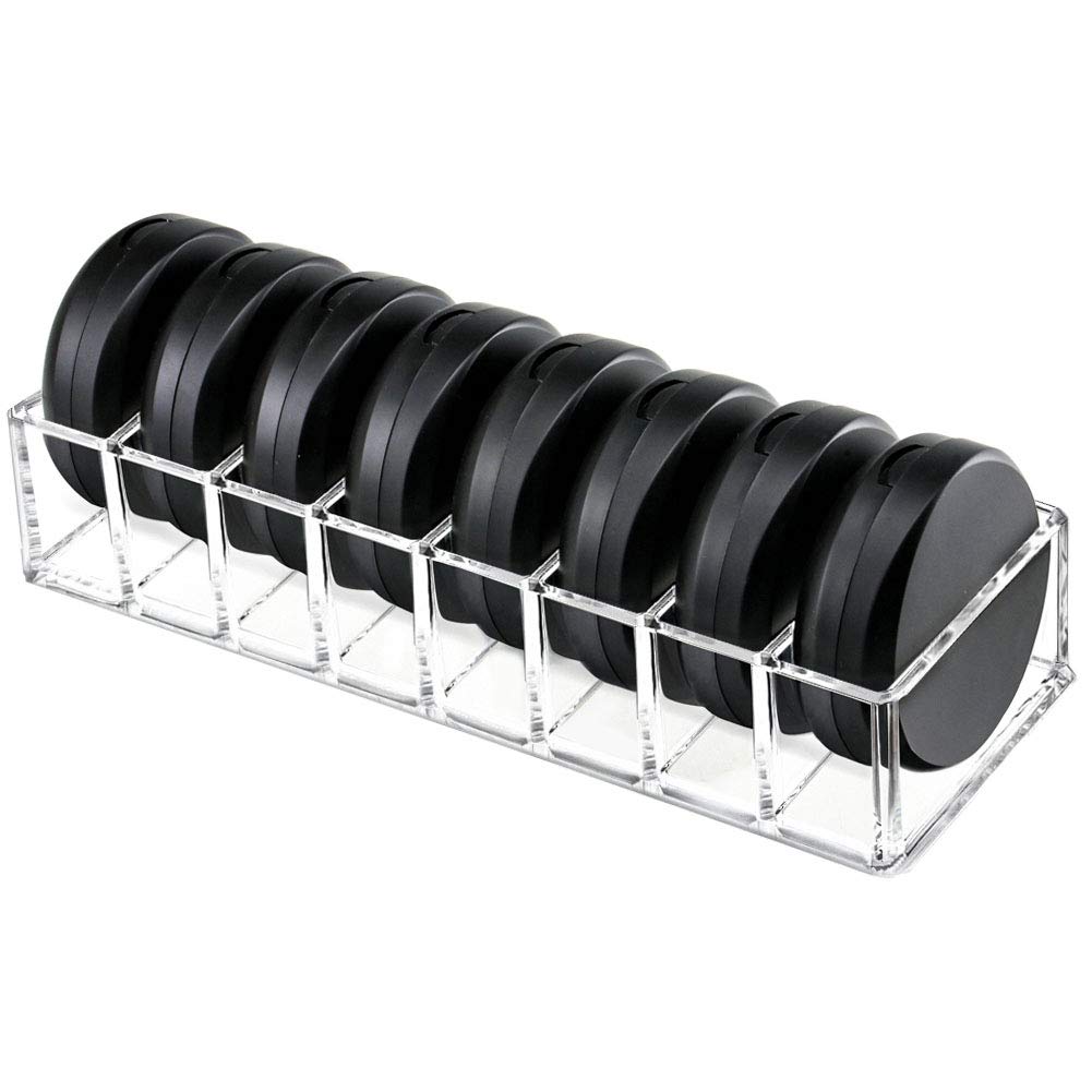 Weiai Clear Acrylic Makeup Organizer - 8 Slot Cosmetic Storage for Blush, Highlighter & Eyeshadow | Perfect for Vanity, Bathroom & Travel Makeup Organization