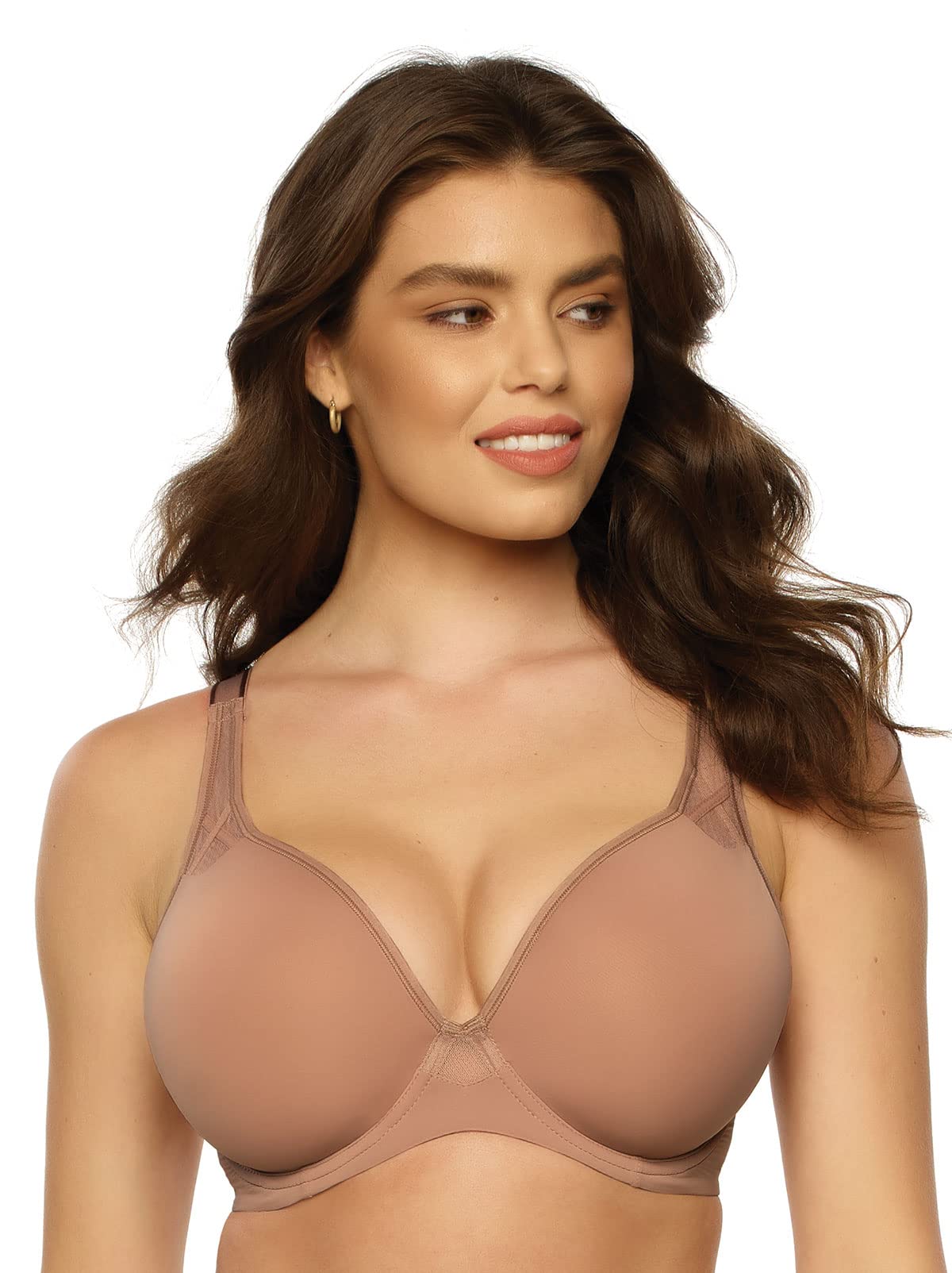 Felina Amaranth Sheer Plunge T-Shirt Bra - Sexy Lace Underwire Bra for Women, Comfortable Everyday Wear, Perfect Under Low-Cut Tops & Dresses