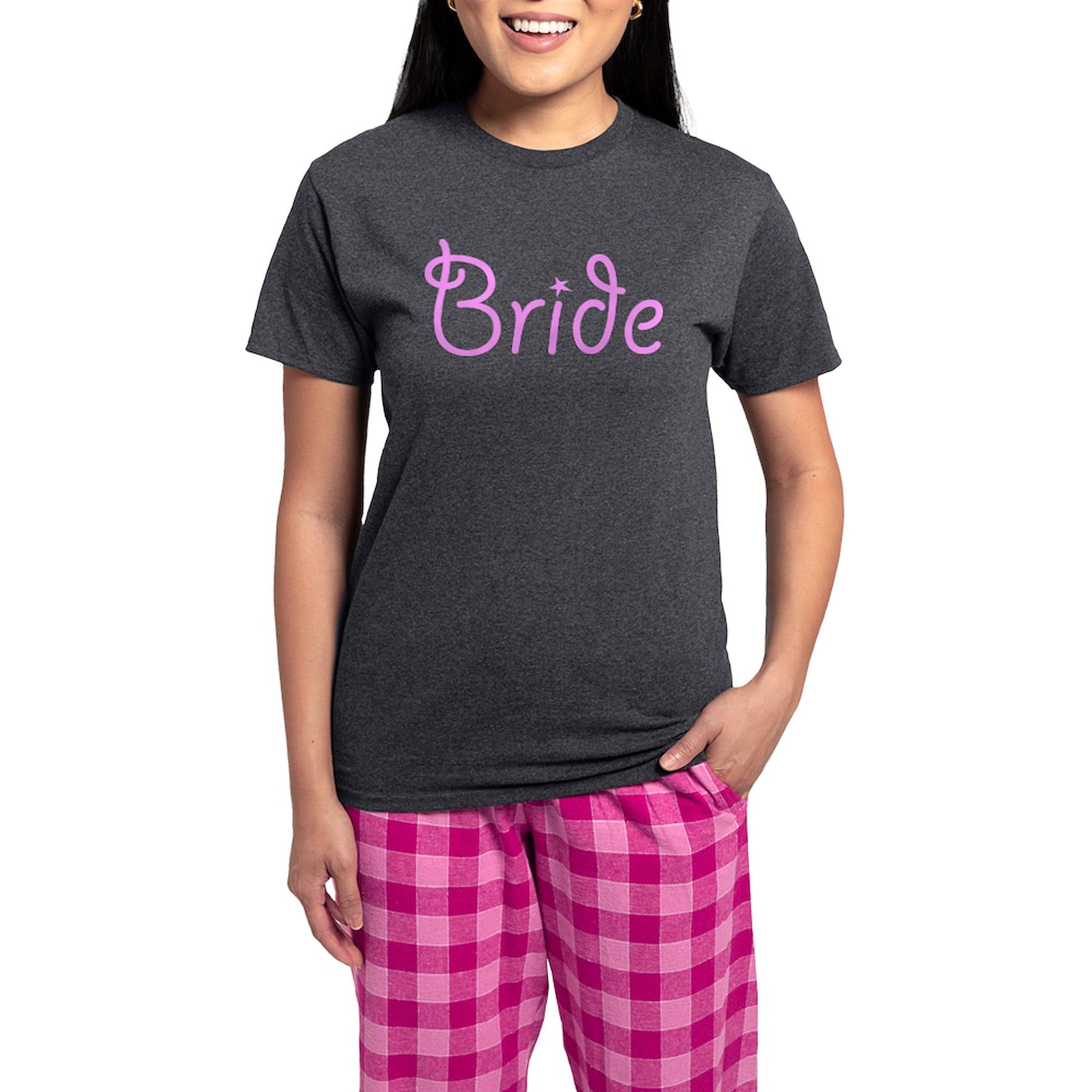 Bride Pink Text #3 Women's Charcoal Pajama Set - Cozy Novelty Sleepwear for Bridal Parties & Bachelorette Nights