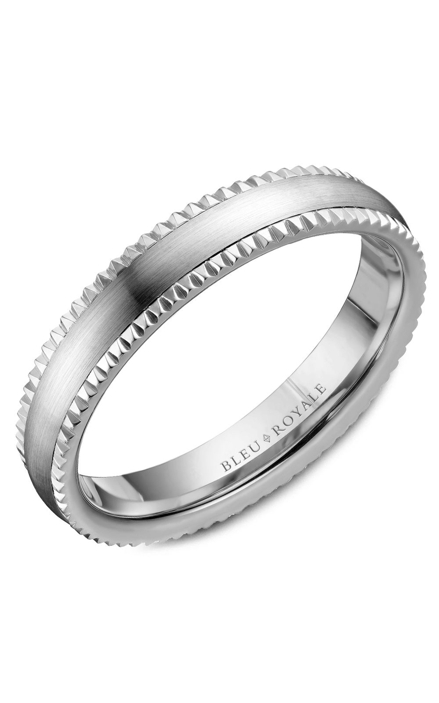 Bleu Royale Men's Wedding Band RYL 031W45 - 14K White Gold Classic Ring for Grooms, Engagement & Anniversary - Perfect for Formal Occasions & Special Events