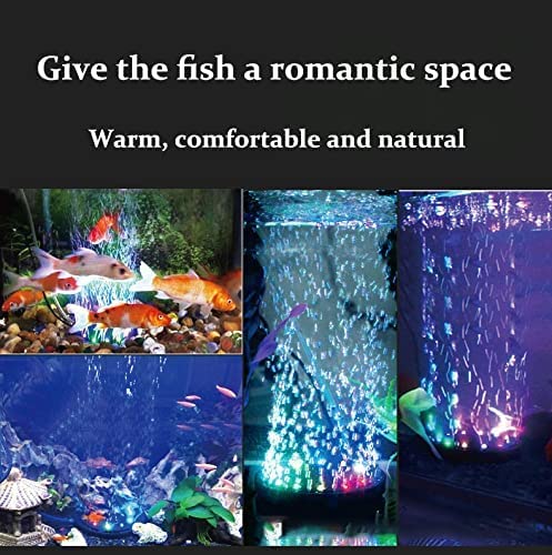 4.92 Inch 12 LED Aquarium Light with Bubbler Stone - Submersible Fish Tank Decoration, Underwater Bubble Lamp for Small Tanks (No Air Pump Needed) - Perfect for Home, Office & Pet Fish Tanks