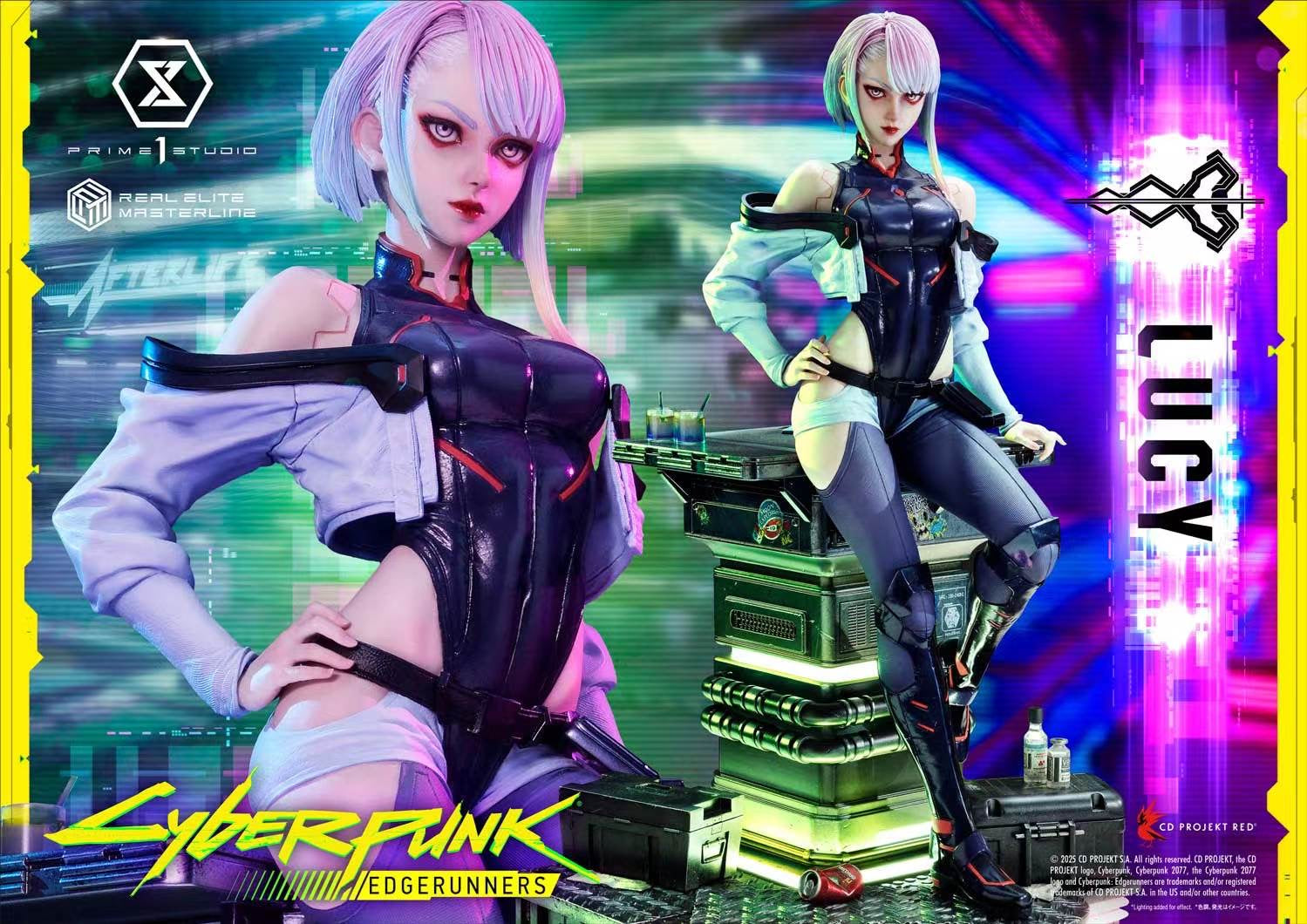 Prime 1 Studio Licensed Cyberpunk 2077 Lucy Statue - Official Collectible Figure for Anime & Gaming Fans | Perfect for Display in Home, Office, or Gaming Room