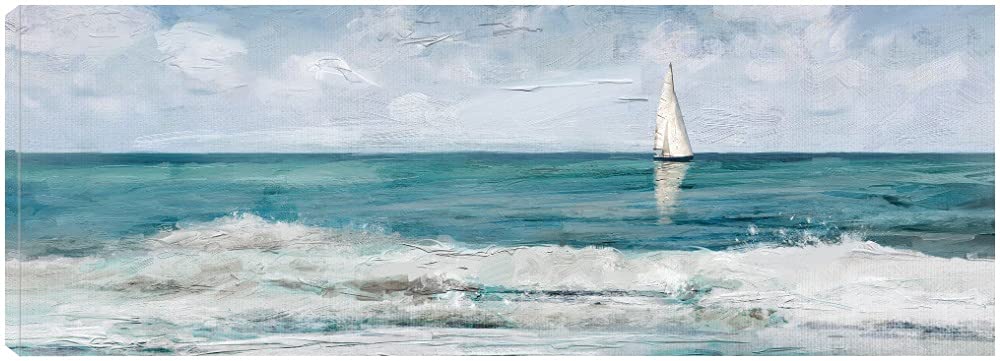 Summer Cay Fine Art Canvas Panel Wall Decor - 60x22 Inches - Ready to Hang for Living Room, Bedroom, Office & More | Tropical Beach Themed Home Decor | Perfect for Coastal, Boho & Modern Interiors