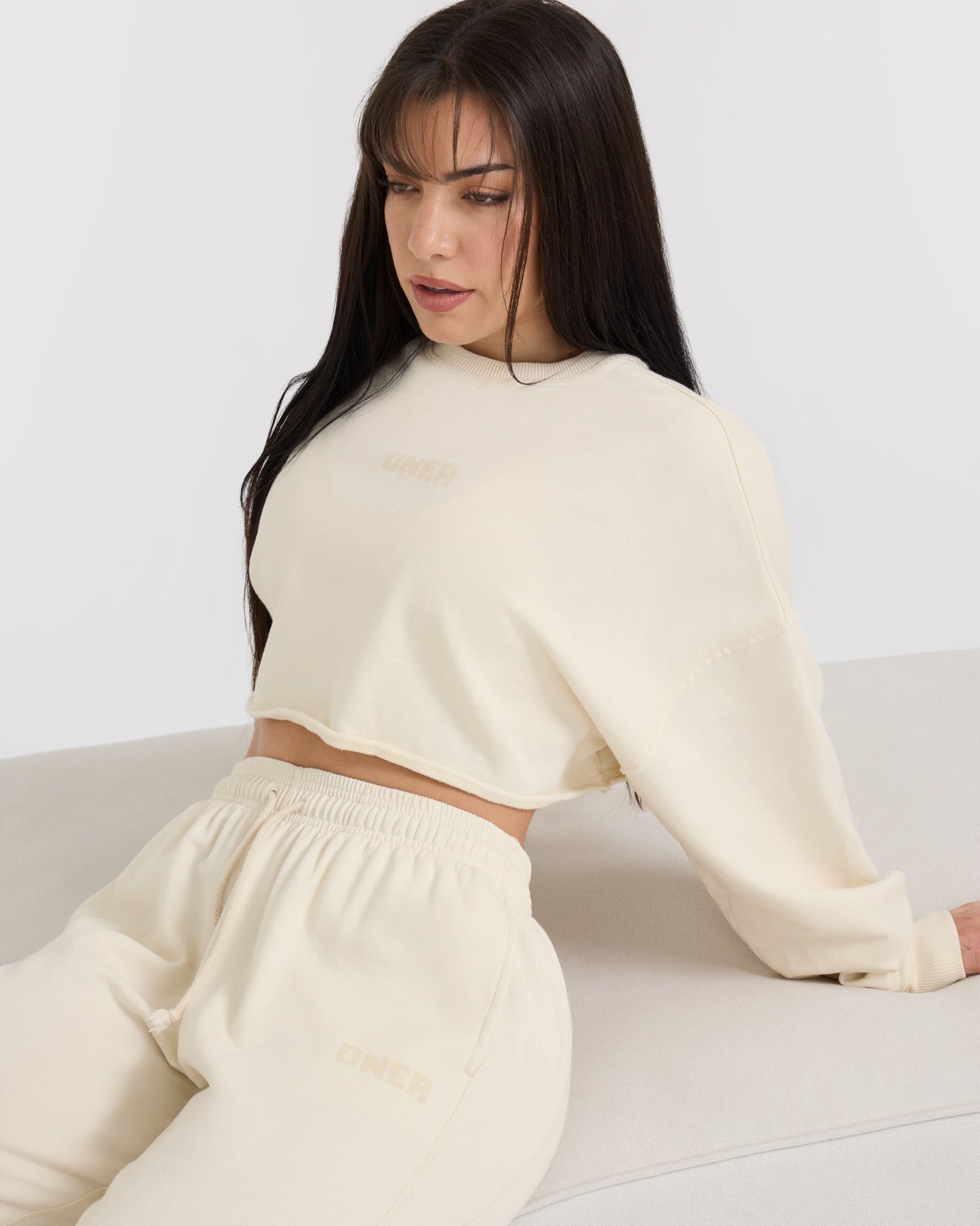 Raw Lounge Wide Leg Joggers for Women - Soft Comfortable Off White Yoga Pants - Perfect for Home, Yoga, and Casual Wear