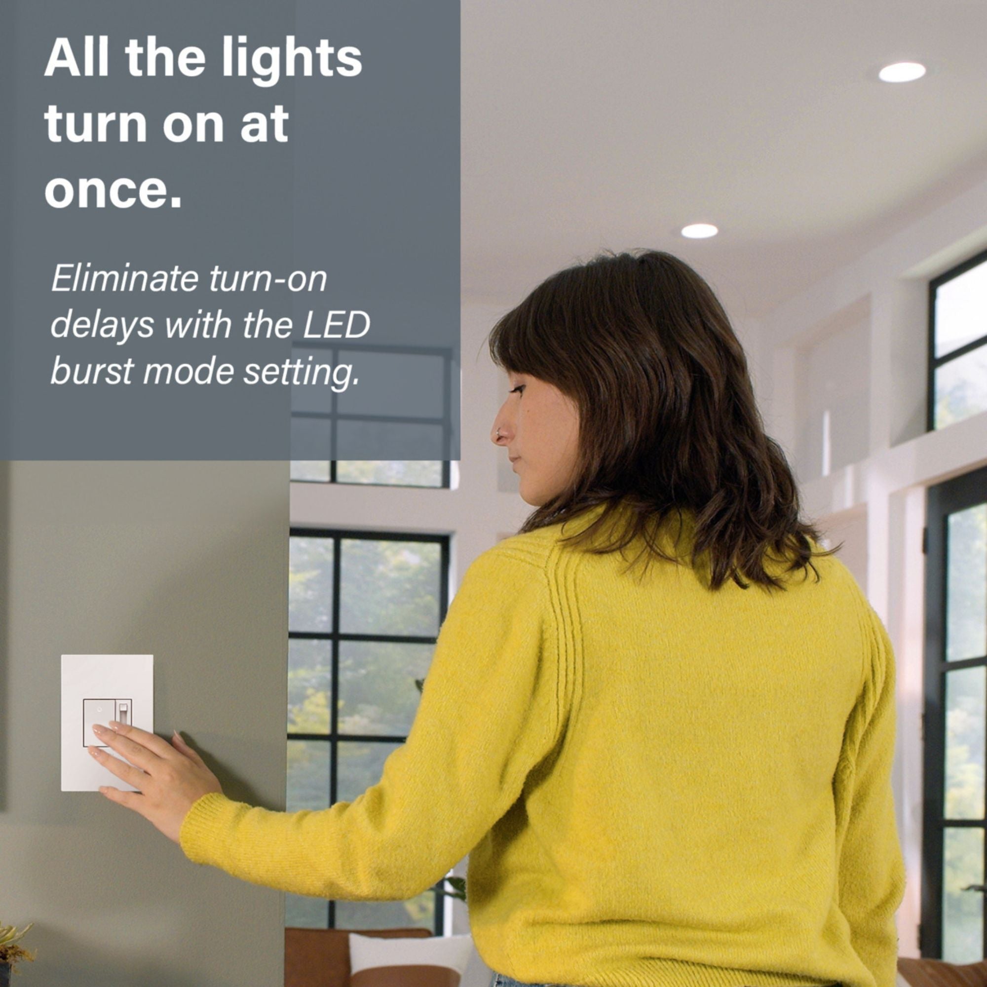 Adorne Paddle LED Advanced Dimmer Switch - 150W Single Pole/3-Way Compatible, Graphite Finish - Perfect for Bedroom, Living Room & Kitchen Lighting Control