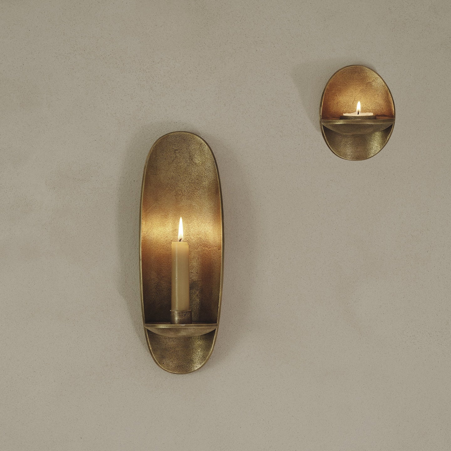 Agapé Elegant Wall Taper Candle Holder - Vintage Brass Finish for Home Decor, Wedding, Church & Romantic Ambiance