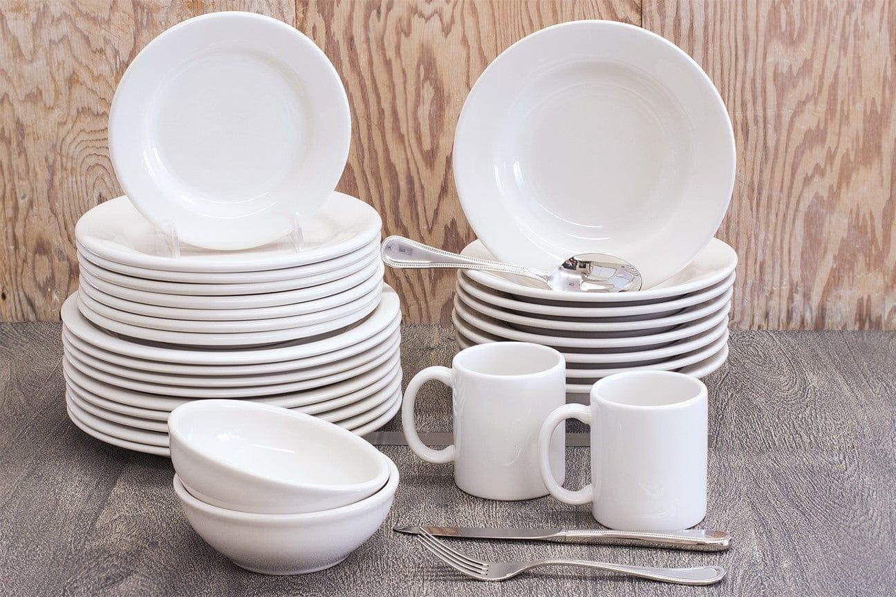 Premium White Porcelain Dinnerware Set - 16-Piece Elegant Tableware for Formal Dining & Entertaining | Dishwasher & Microwave Safe