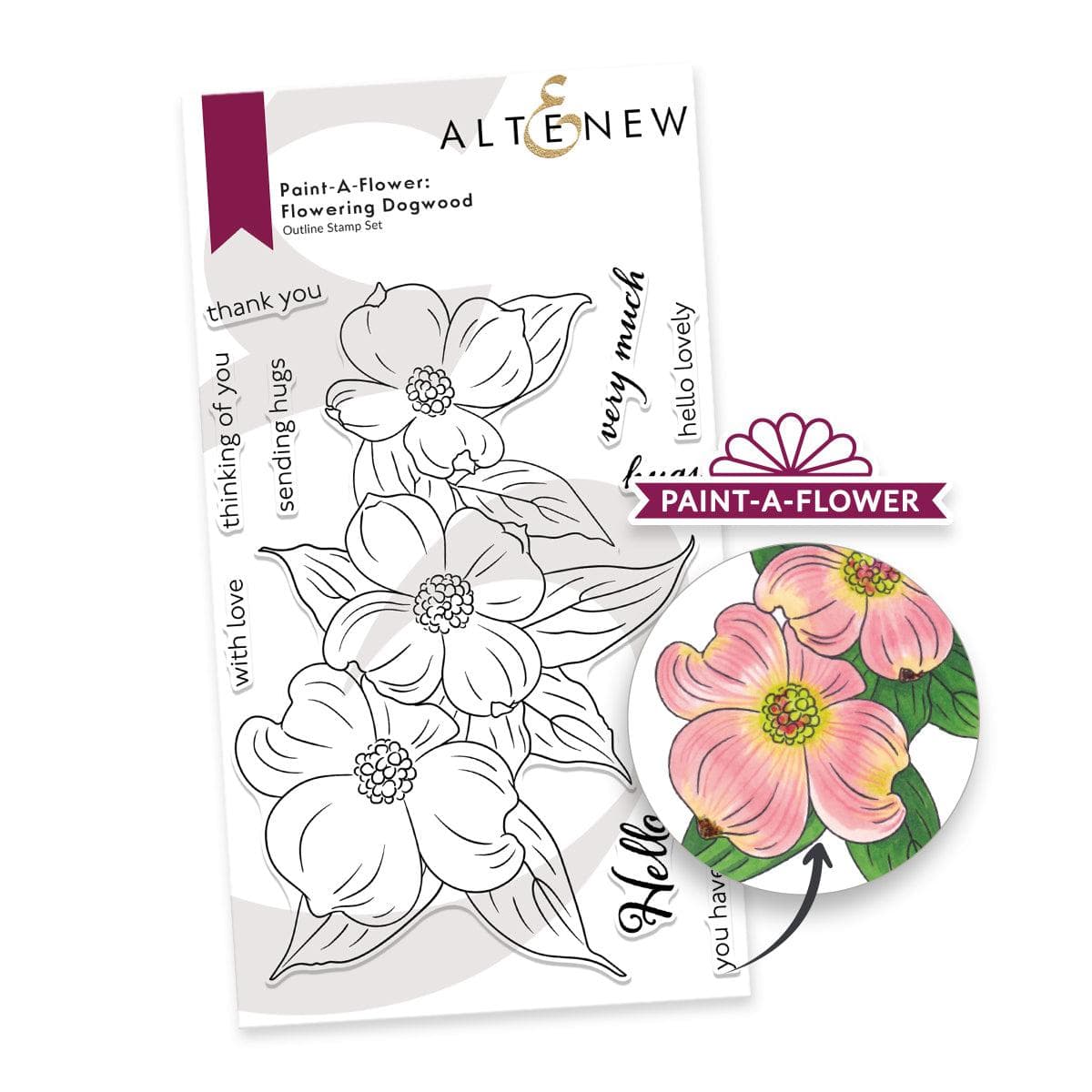 Flowering Dogwood Outline Stamp Set for DIY Scrapbooking, Card Making & Handmade Crafts - Floral Rubber Stamps for Artists & Crafters