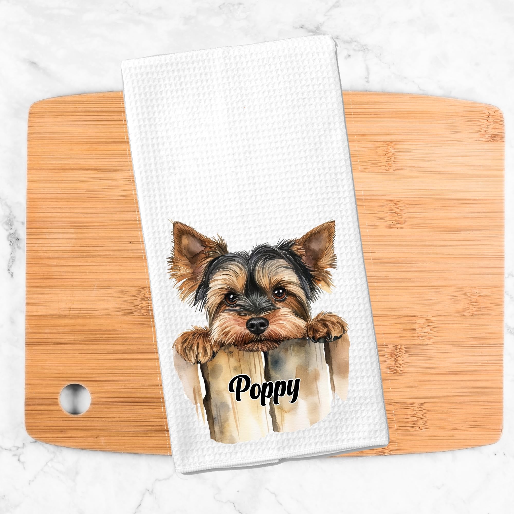Personalized Yorkie Dog Hand Towel - Soft Microfiber Kitchen & Bath Towel Set - Perfect Housewarming, Wedding & Birthday Gift for Women & Mom - 16x24 Inches - Ideal for Kitchen Decor, Bathroom Essentials & Pet Lover Gifts
