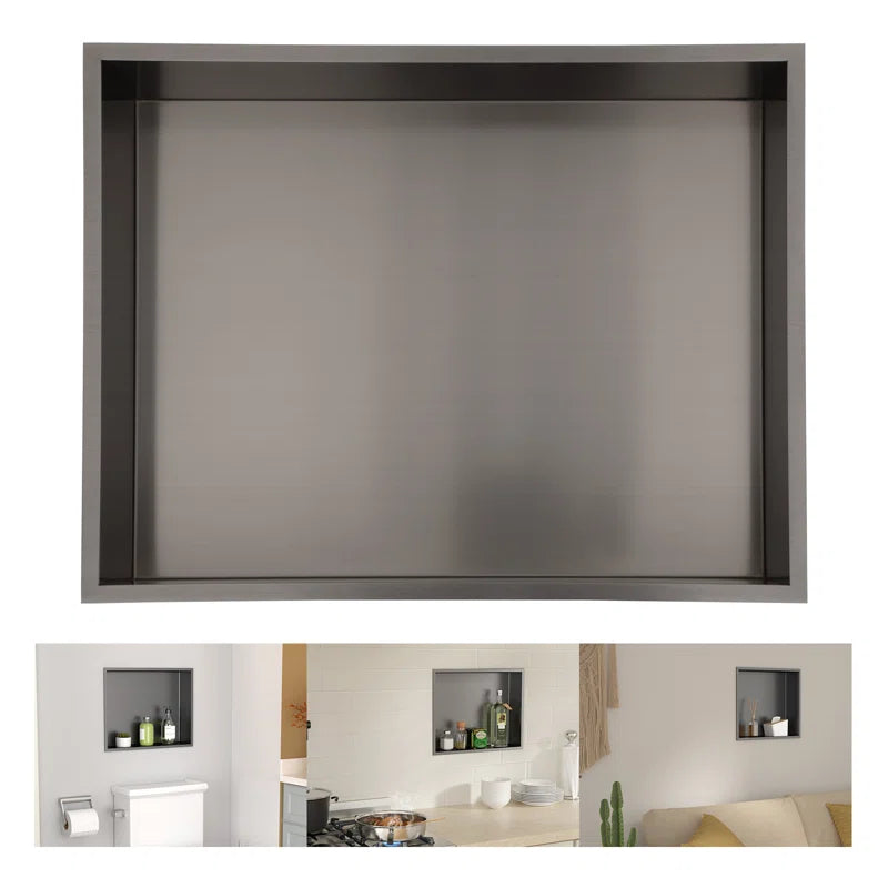 Lordear 18x14 Inch Stainless Steel Recessed Wall Niche for Bathroom - Waterproof Shower Storage Shelf for Soap, Shampoo & Bath Essentials