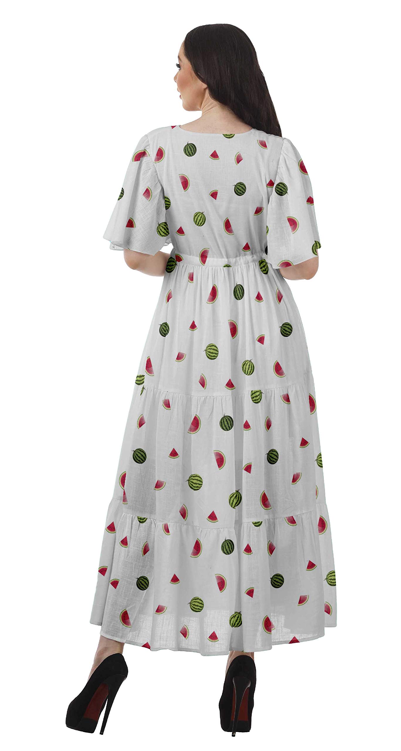 Stylish Moomaya Printed Summer Dresses for Women - Short Sleeve Party & Casual Wear - Perfect for Beach Vacations, Garden Parties & Date Nights